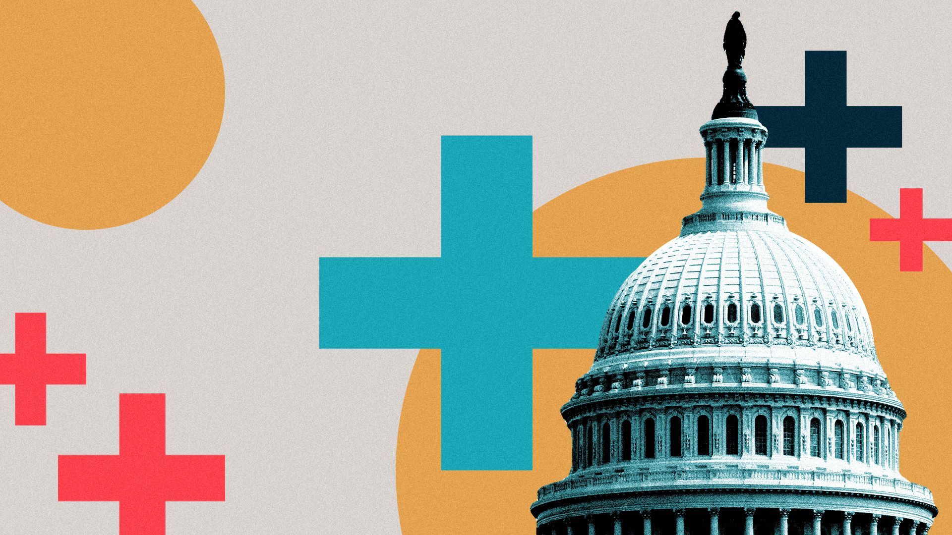 Illustration of the U.S. Capitol dome with circles and crosses.