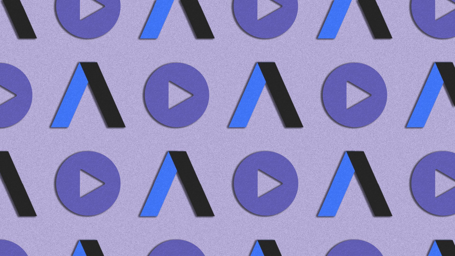 an illustration of repeating Axios logos and play buttons