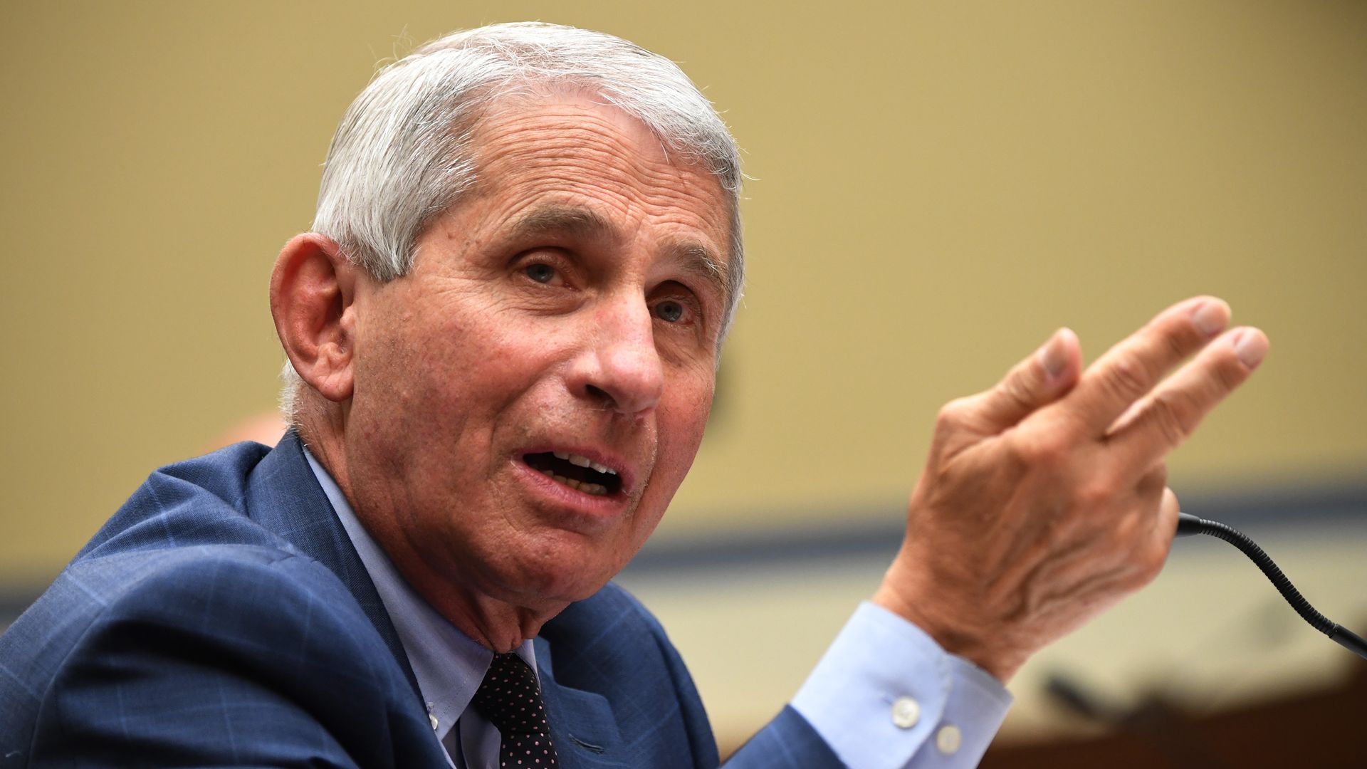 Anthony Fauci testifying before the House Subcommittee on the Coronavirus Crisis in July.
