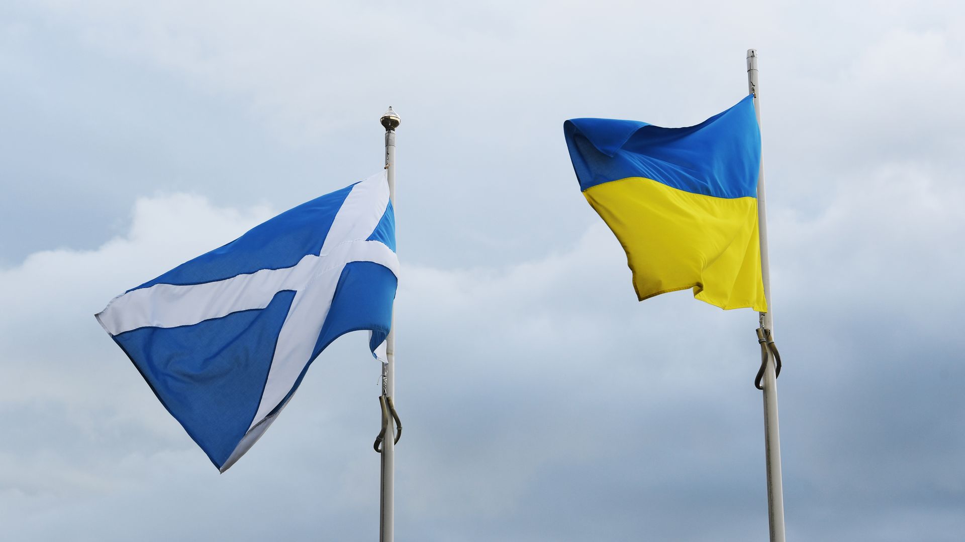 Ukraine and Scotland flags