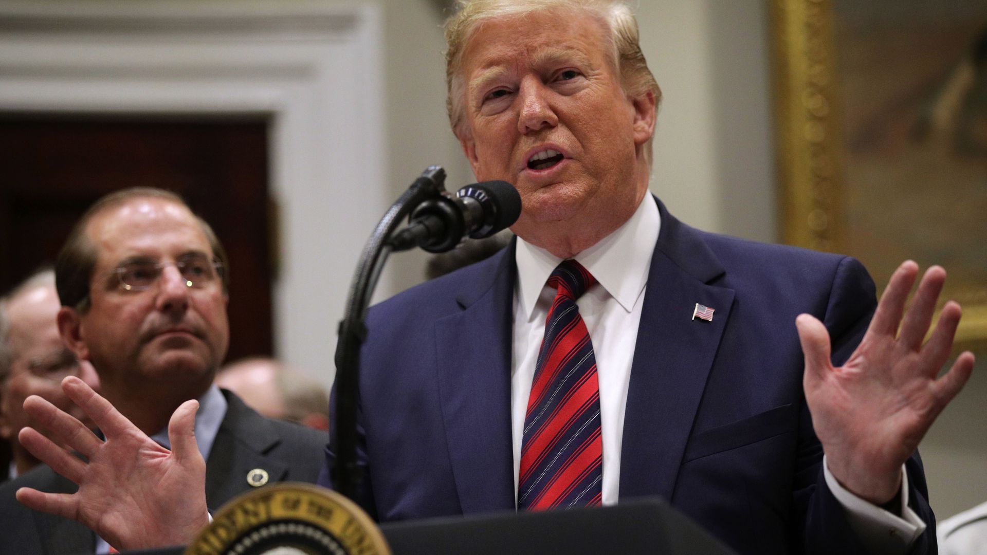 HHS Sec. Alex Azar and President Trump