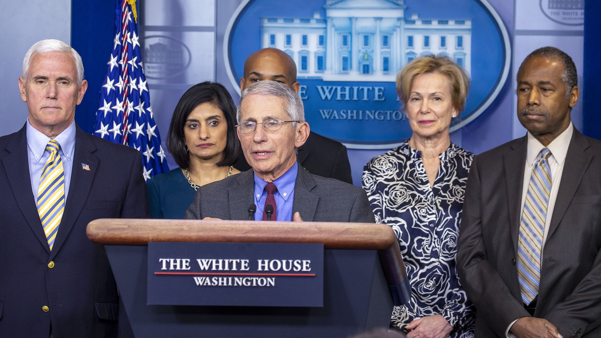 Dr. Anthony Fauci speaking at a White House press conference