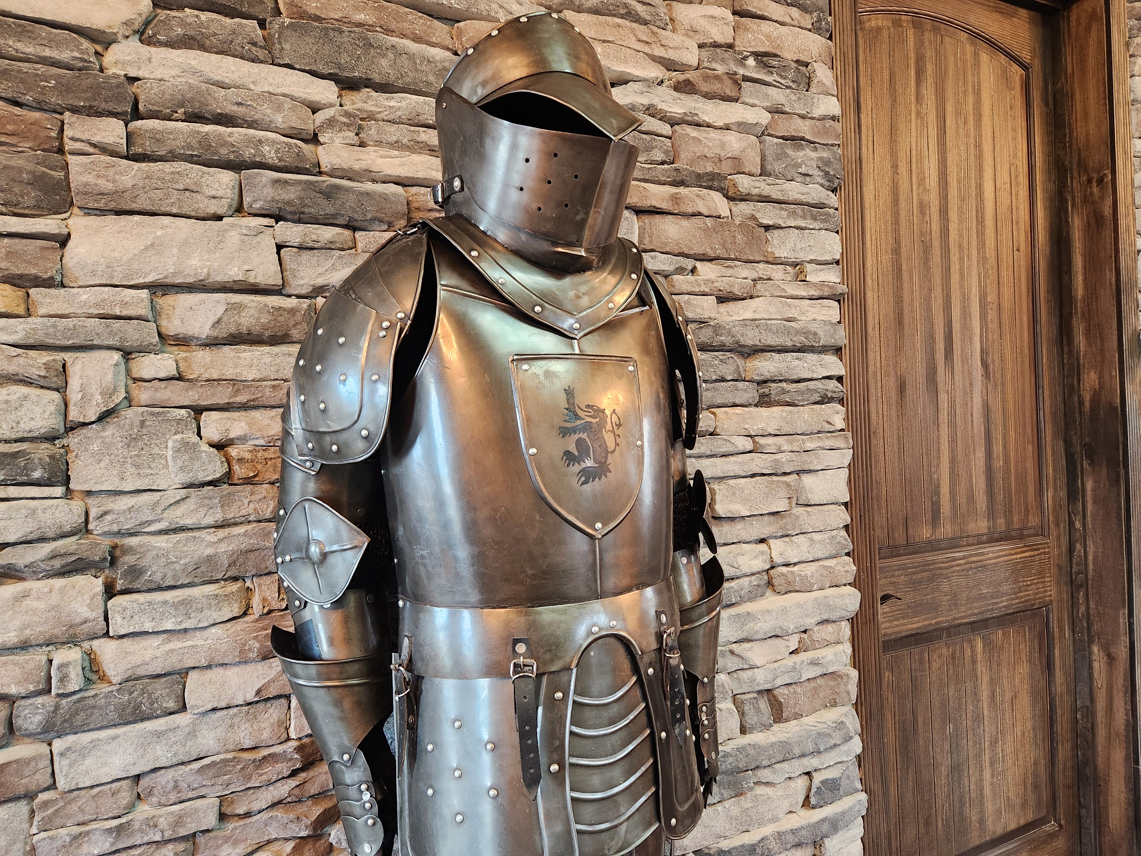 Medieval knight's armor on display