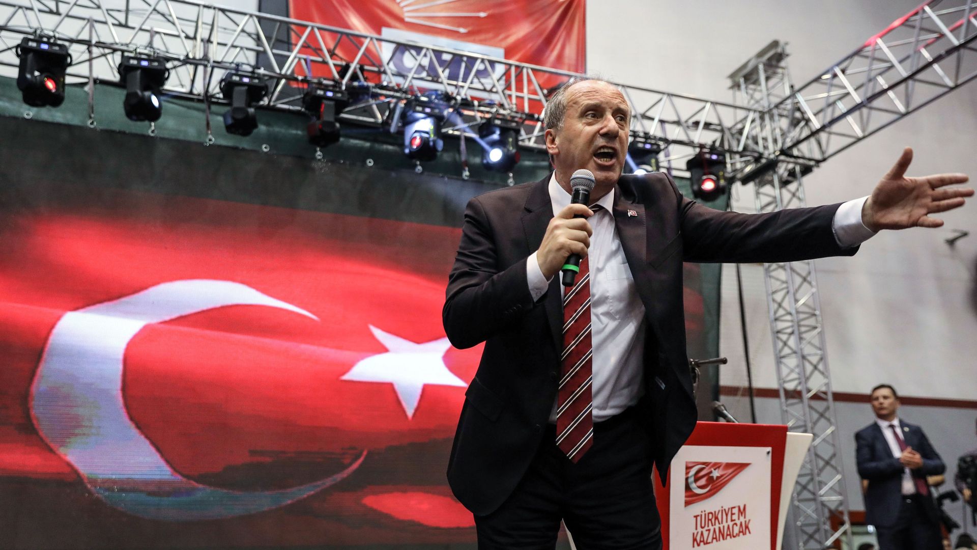 Muharrem Ince addresses Turkey's main opposition Republican People's Party meeting on May 4, 2018 , in Ankara after being named as its candidate to challenge Erdogan.
