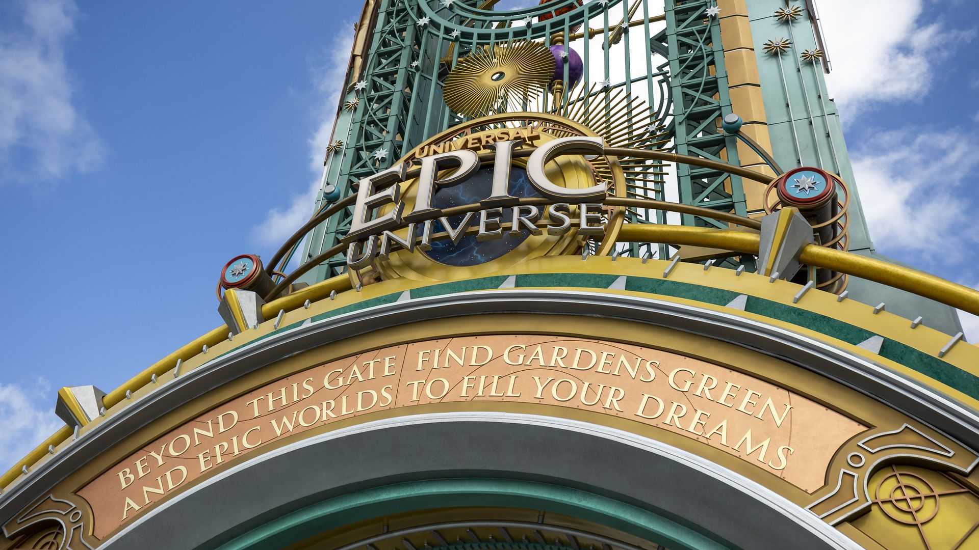 The entrance to Epic Universe in Orlando Florida
