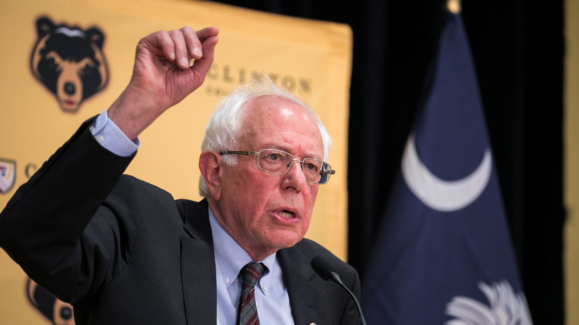 Democratic Senator and presidential candidate, Bernie Sanders, addresses the crowd at a packed rally at Clinton College, in Rock Hill, SC on June, 22 2019.