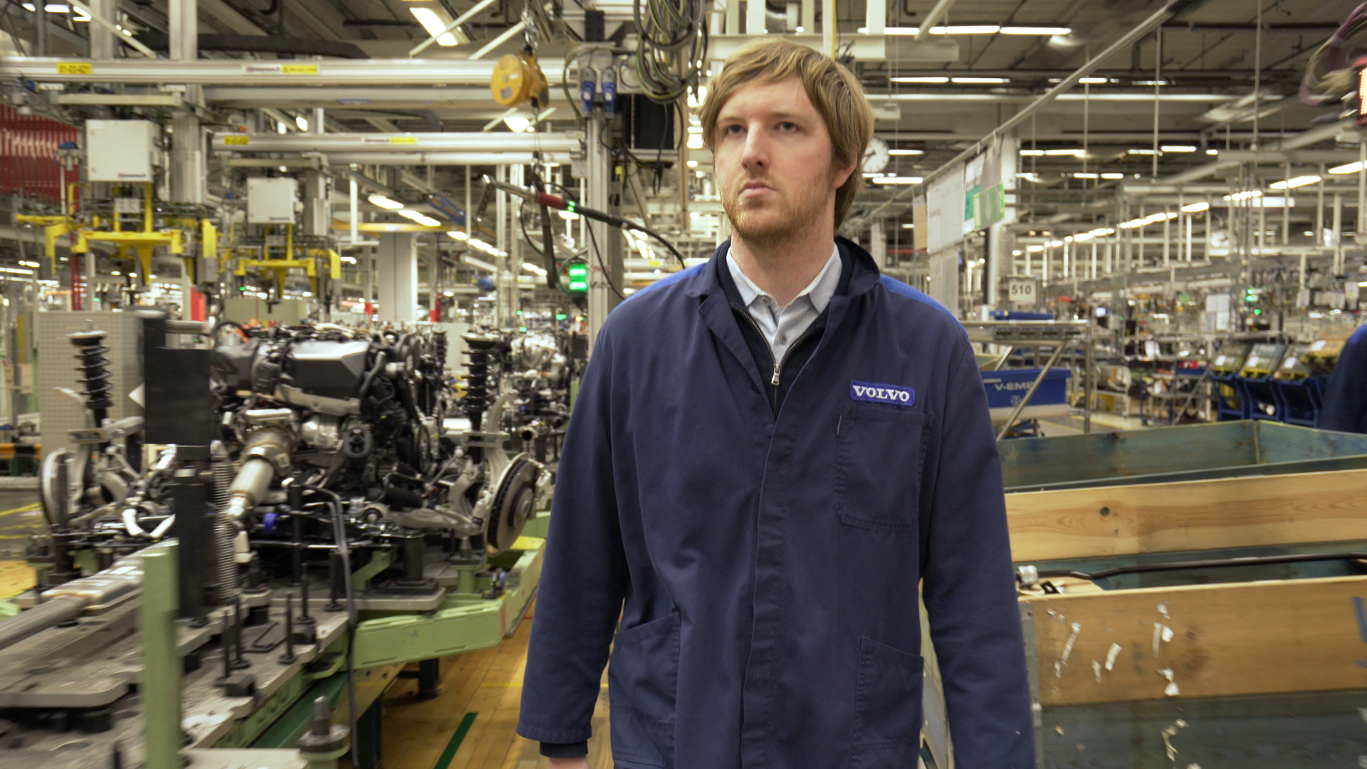 Luminar founder Austin Russell inside a Volvo Cars factory