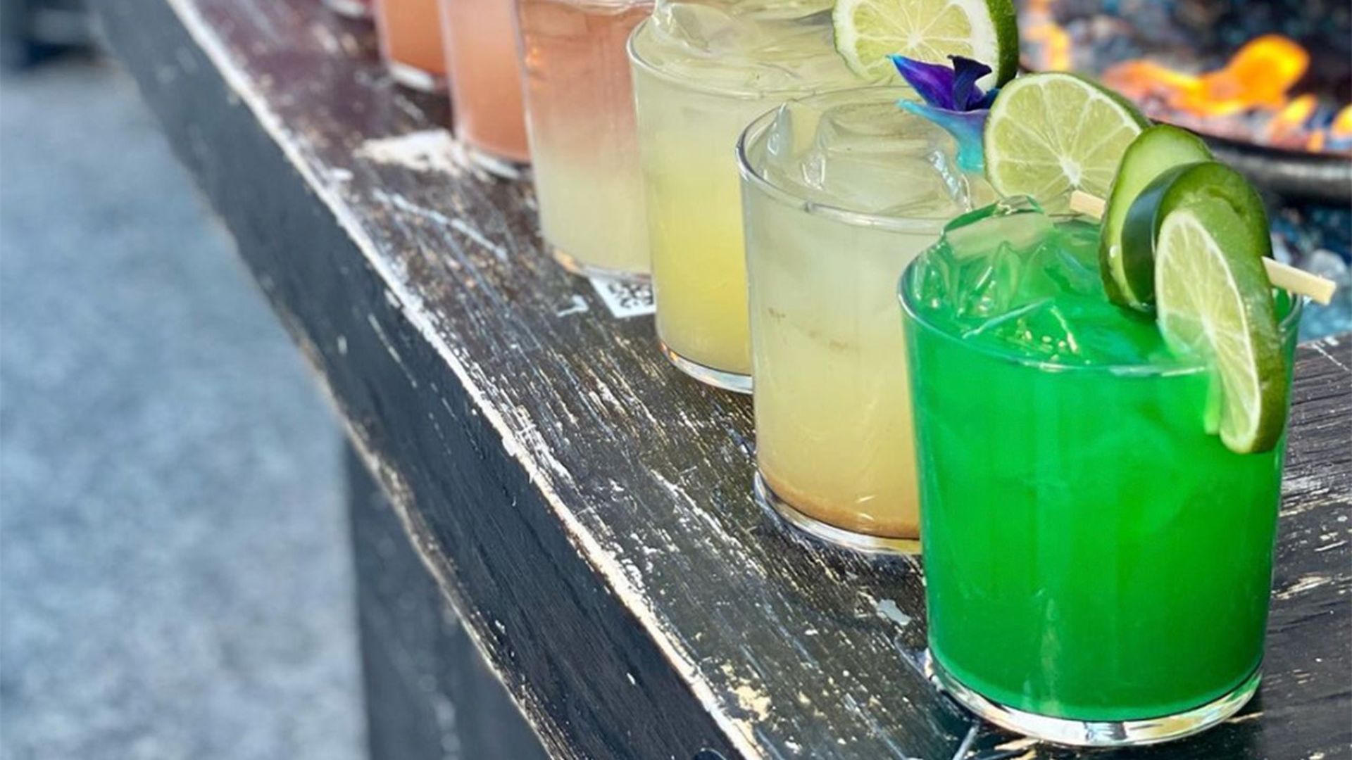 Row of drinks at Urban Roast in Washington DC