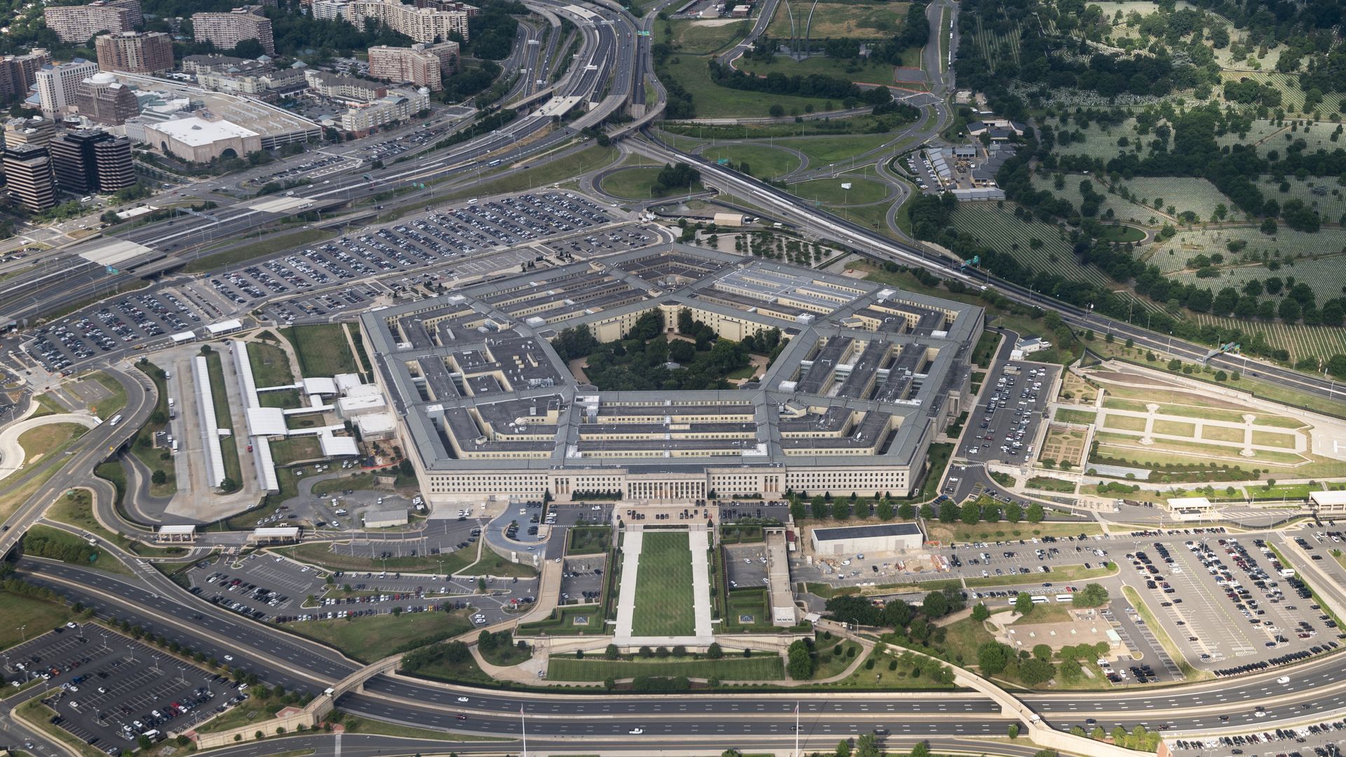 Aerial view of the Pentagon in June 2020.