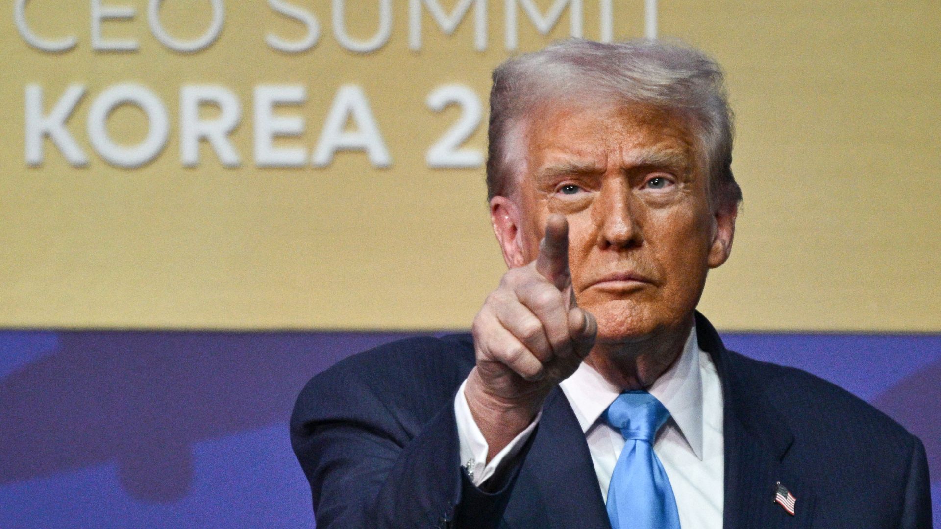 President Donald Trump speaks during the Asia-Pacific Economic Cooperation (APEC) CEO Summit