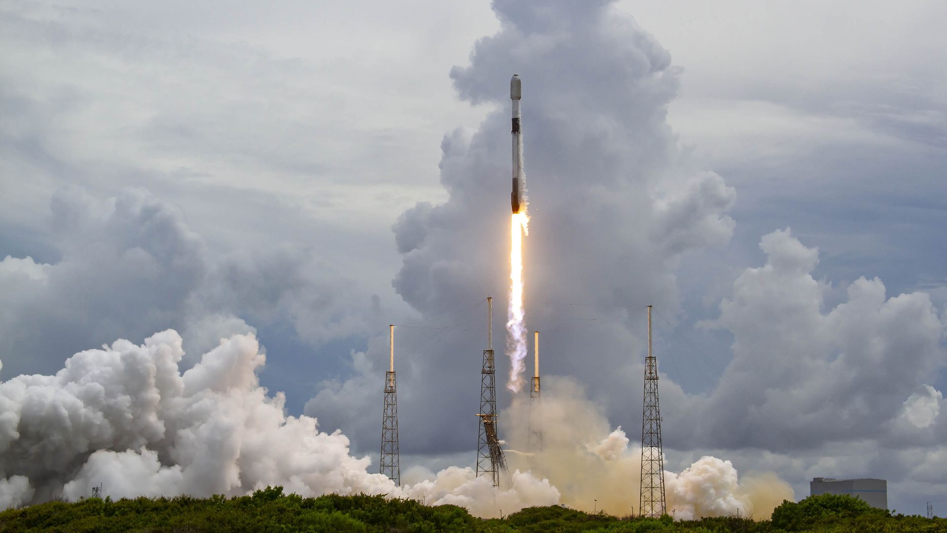 Image of Space X Transporter-2 rocket blasting off on June 30, 2021.