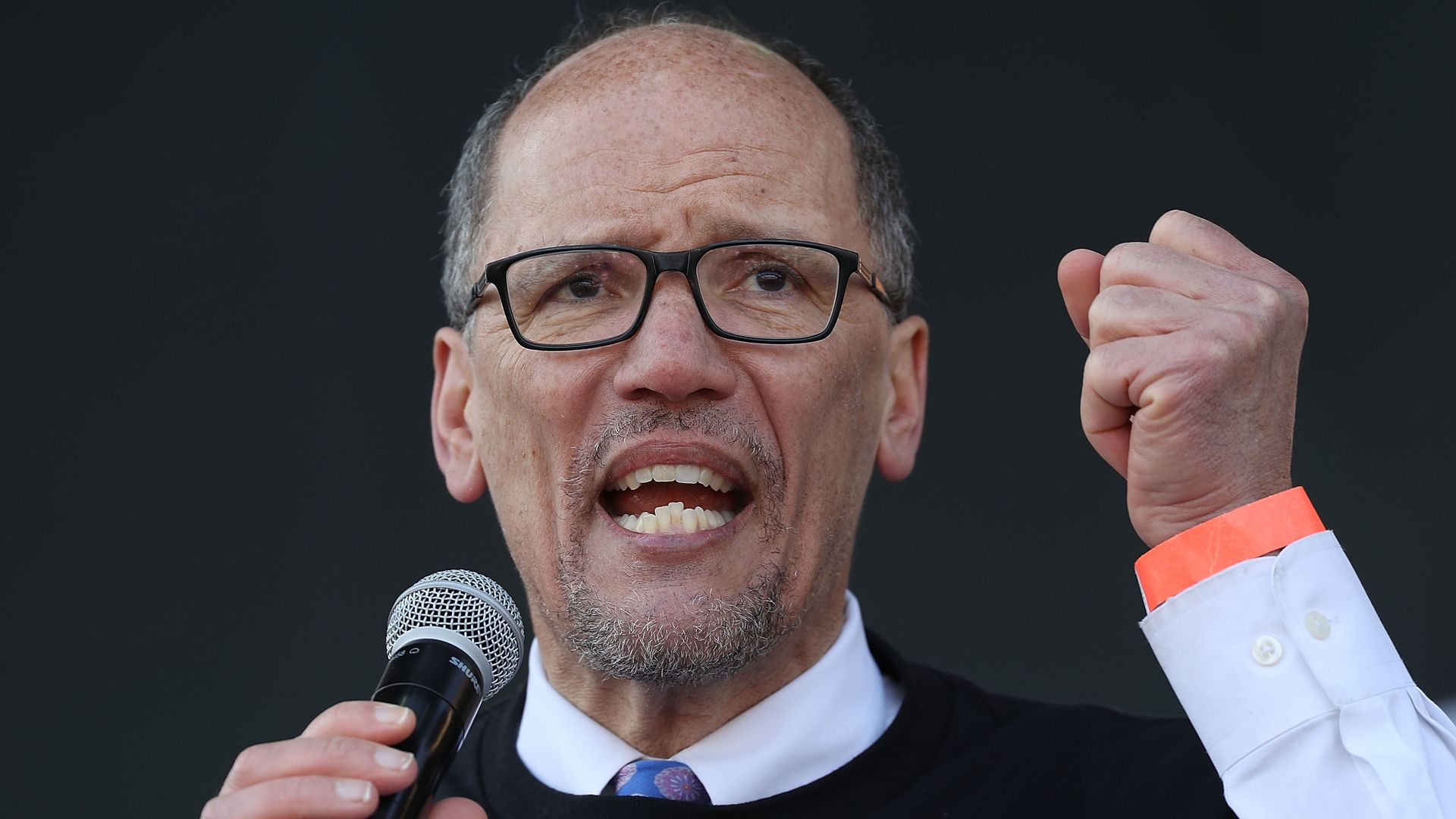 Tom Perez gives a speech