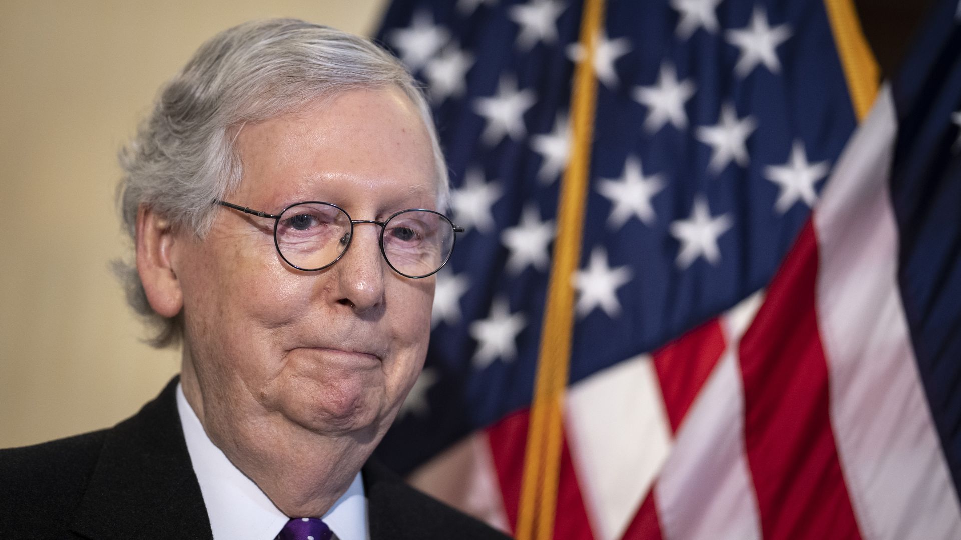 Senate Minority Leader Mitch McConnell (R-KY) attends a news conference after a lunch meeting with Senate Republicans on Capitol Hill February 1, 2022