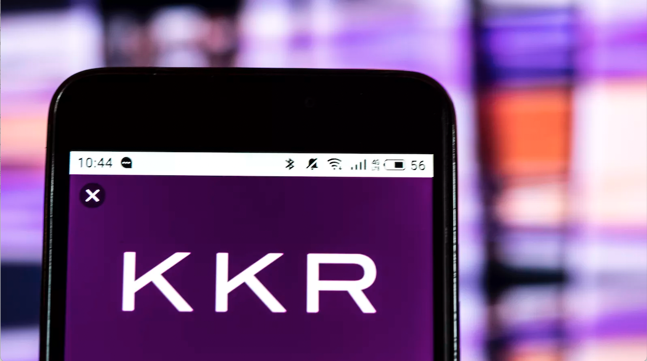 A logo for the company, KKR. 