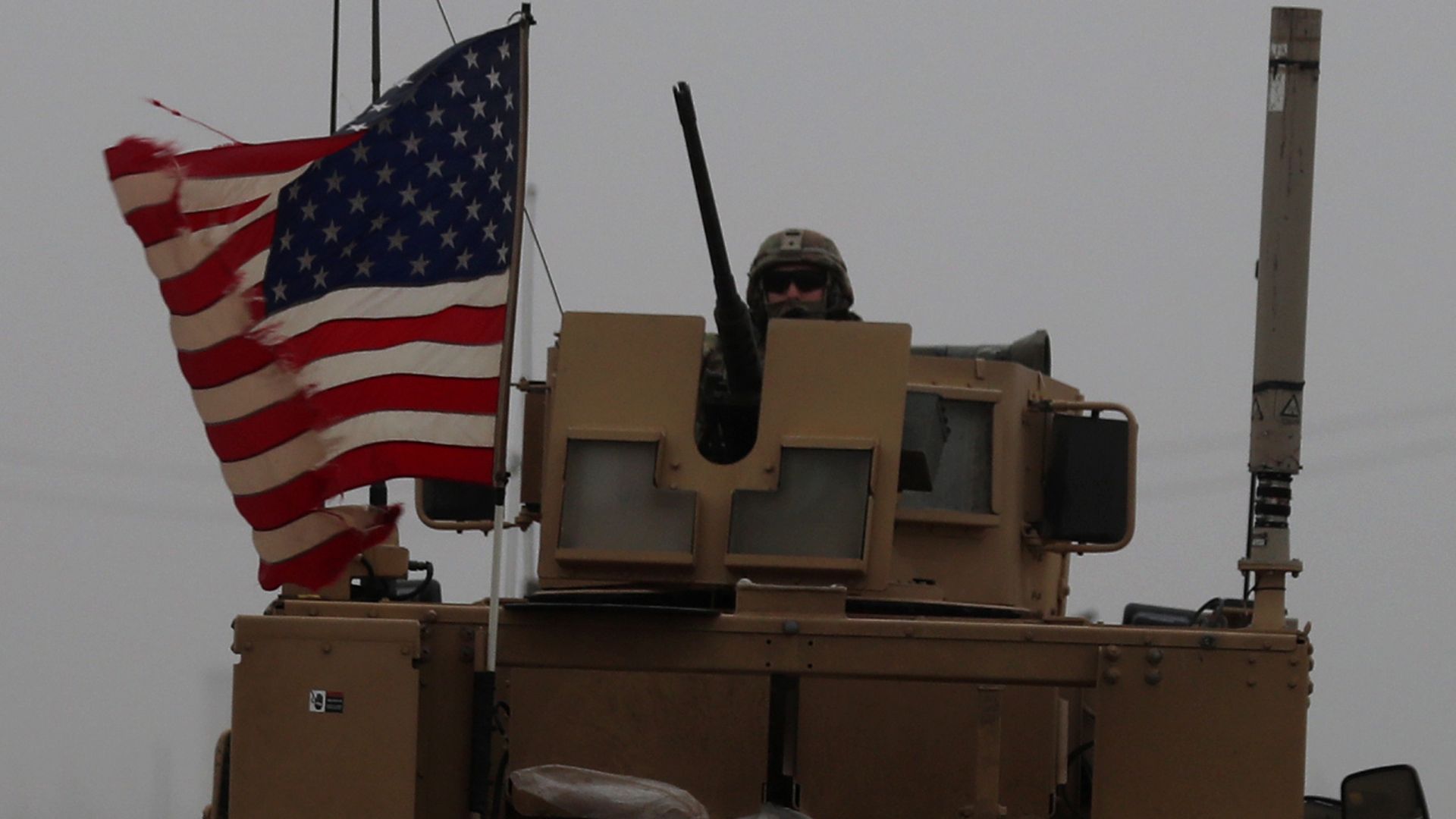 U.s. soldier in tank in syria