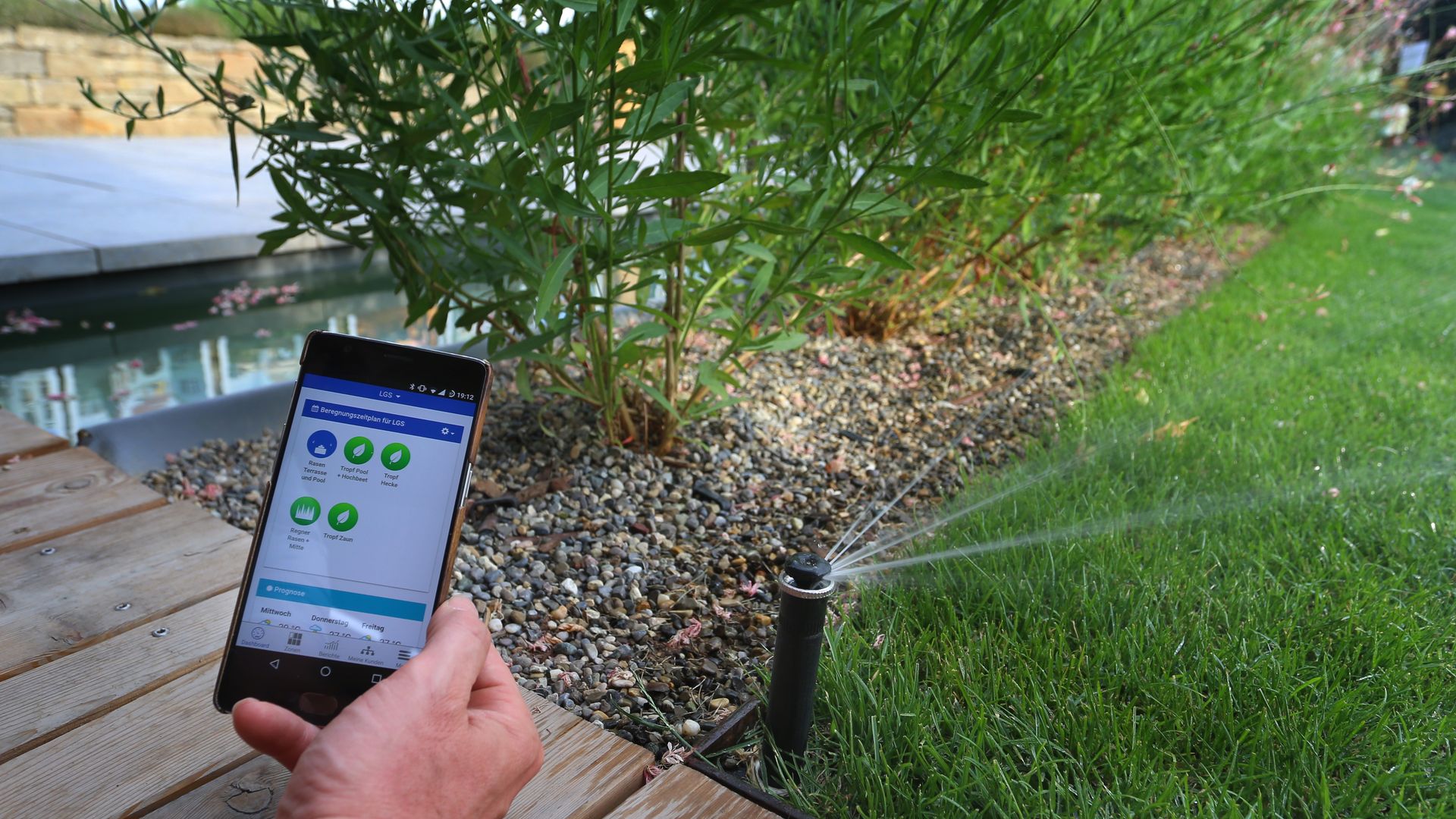 A photo of a sprinkler system