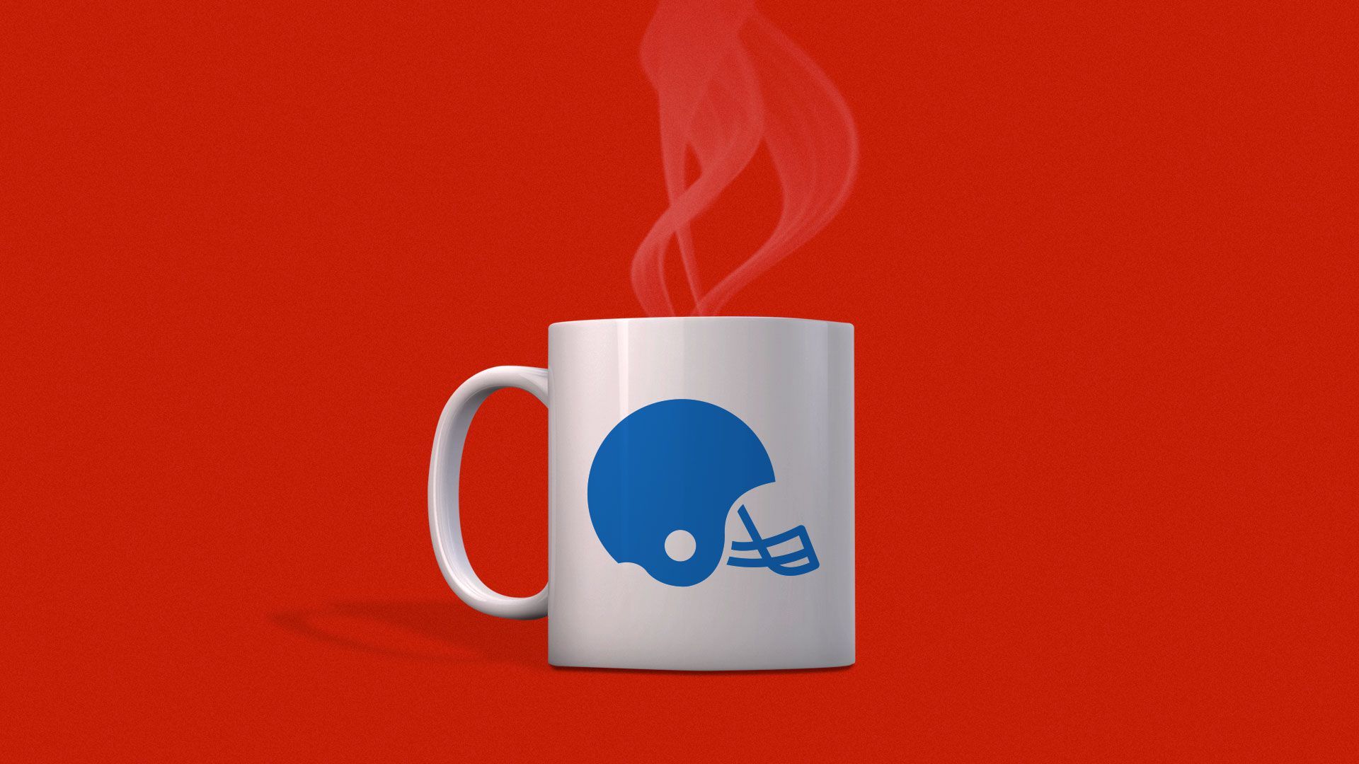 Illustration of a football helmet on a coffee mug