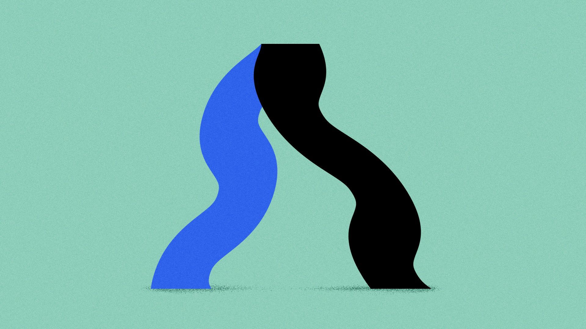 Illustration of a wiggly Axios logo.