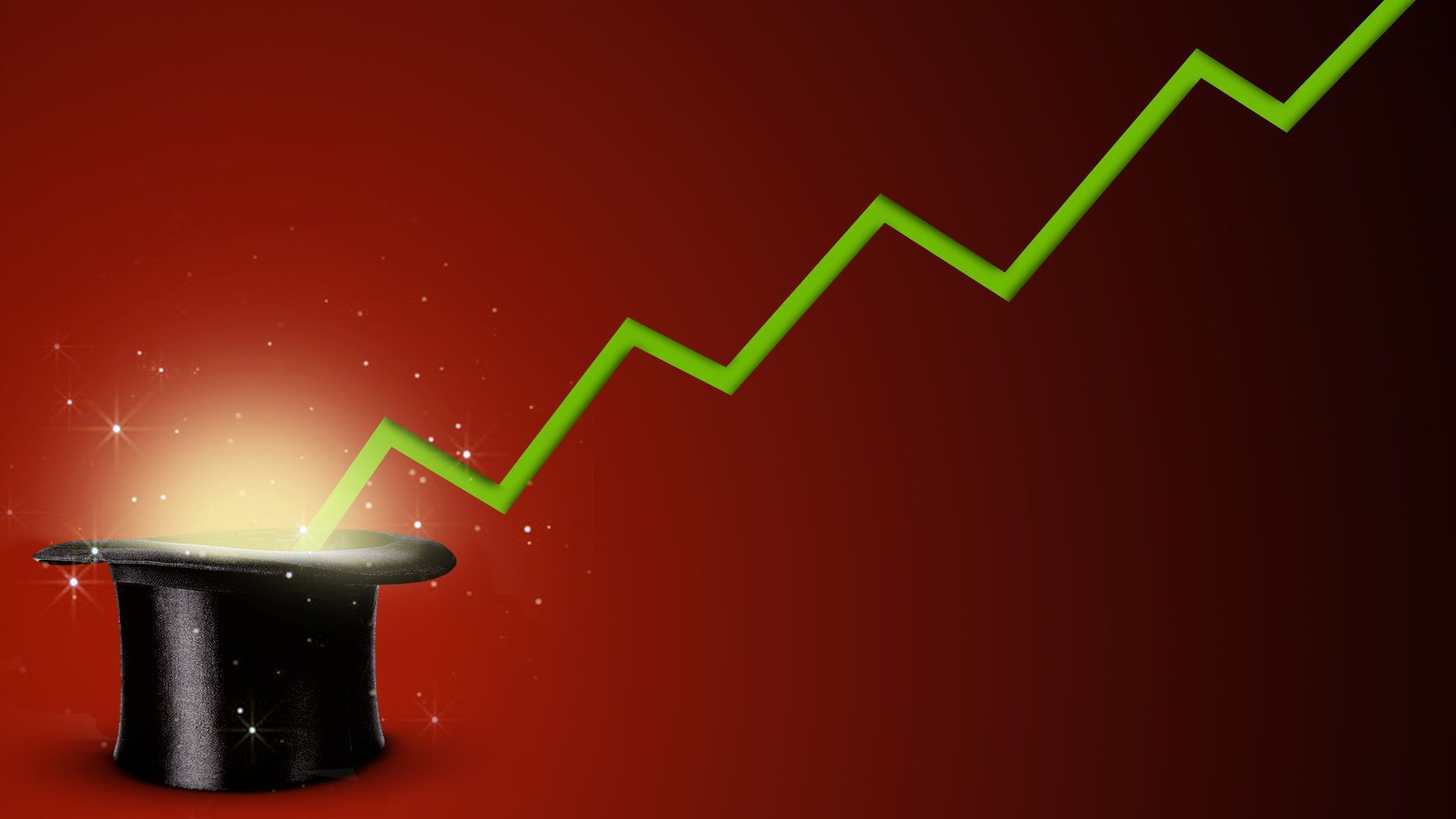 A chart coming out of a hat.