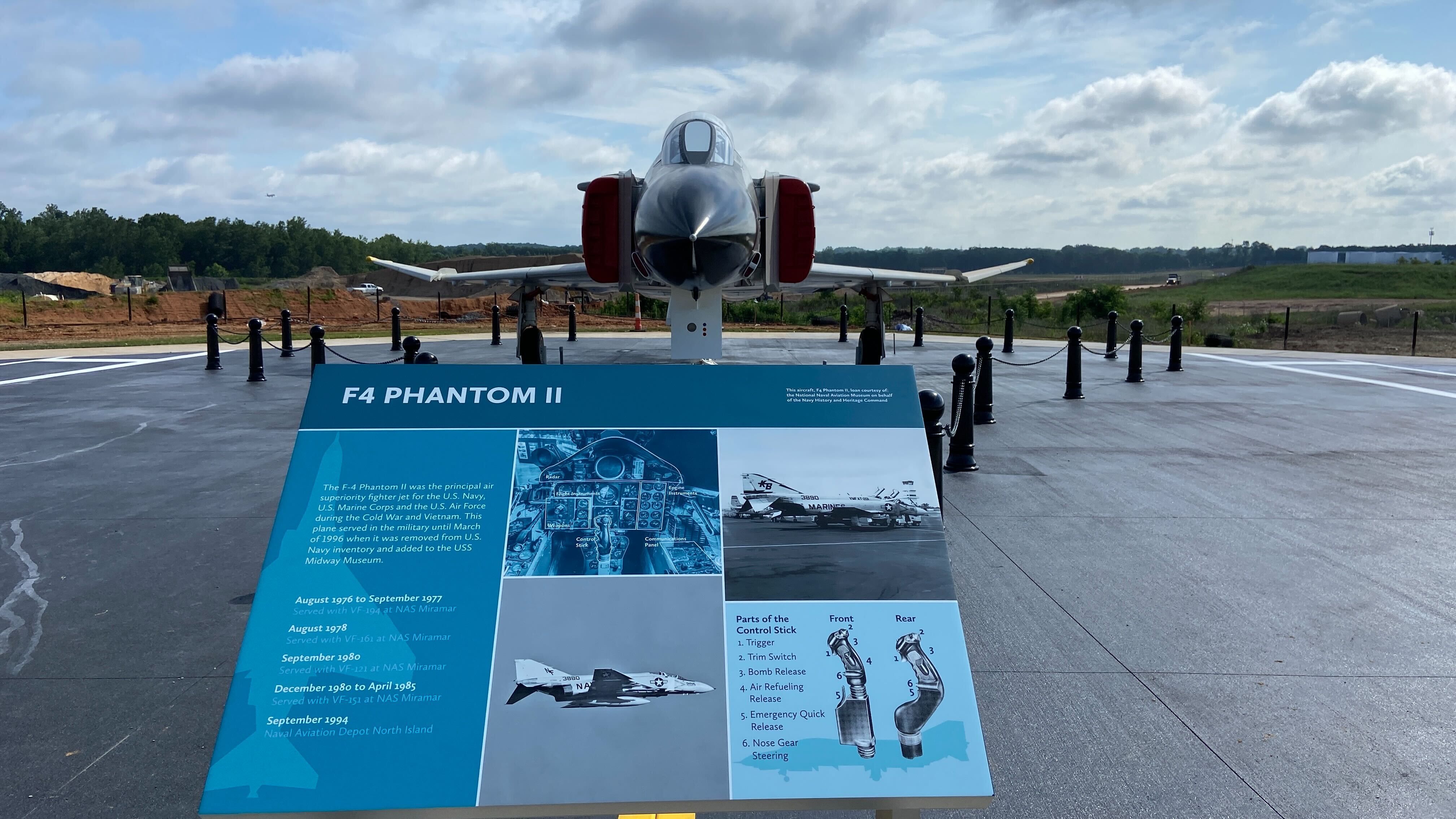 Fighter jet at the Charlotte airport overlook.