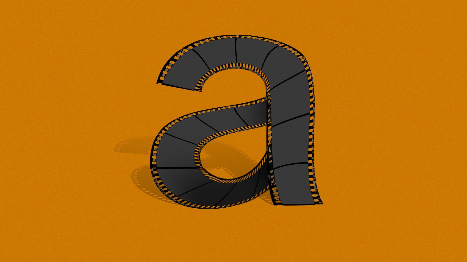 Illustration of Amazon "A" made from film negatives.