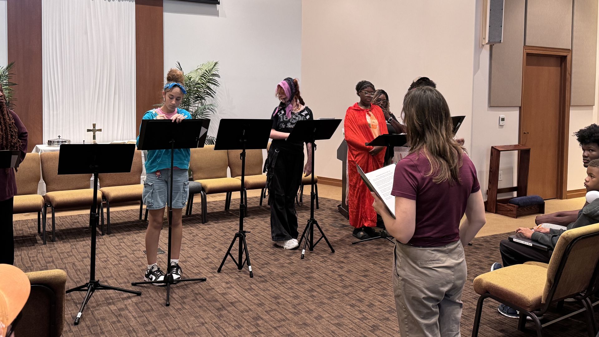 Erin Lekovic at Metropolitan Ministries' teen showcase rehearsals. 