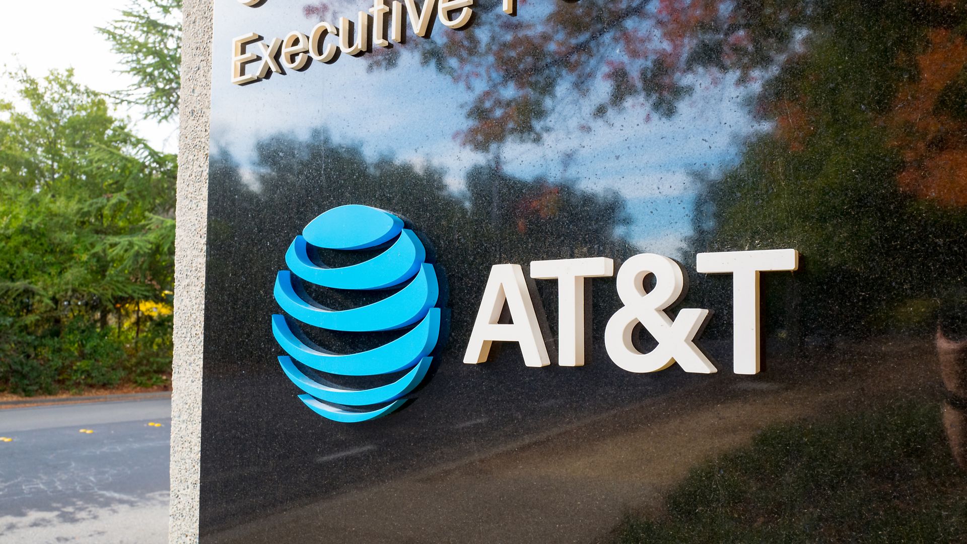 AT&T's logo on a sign
