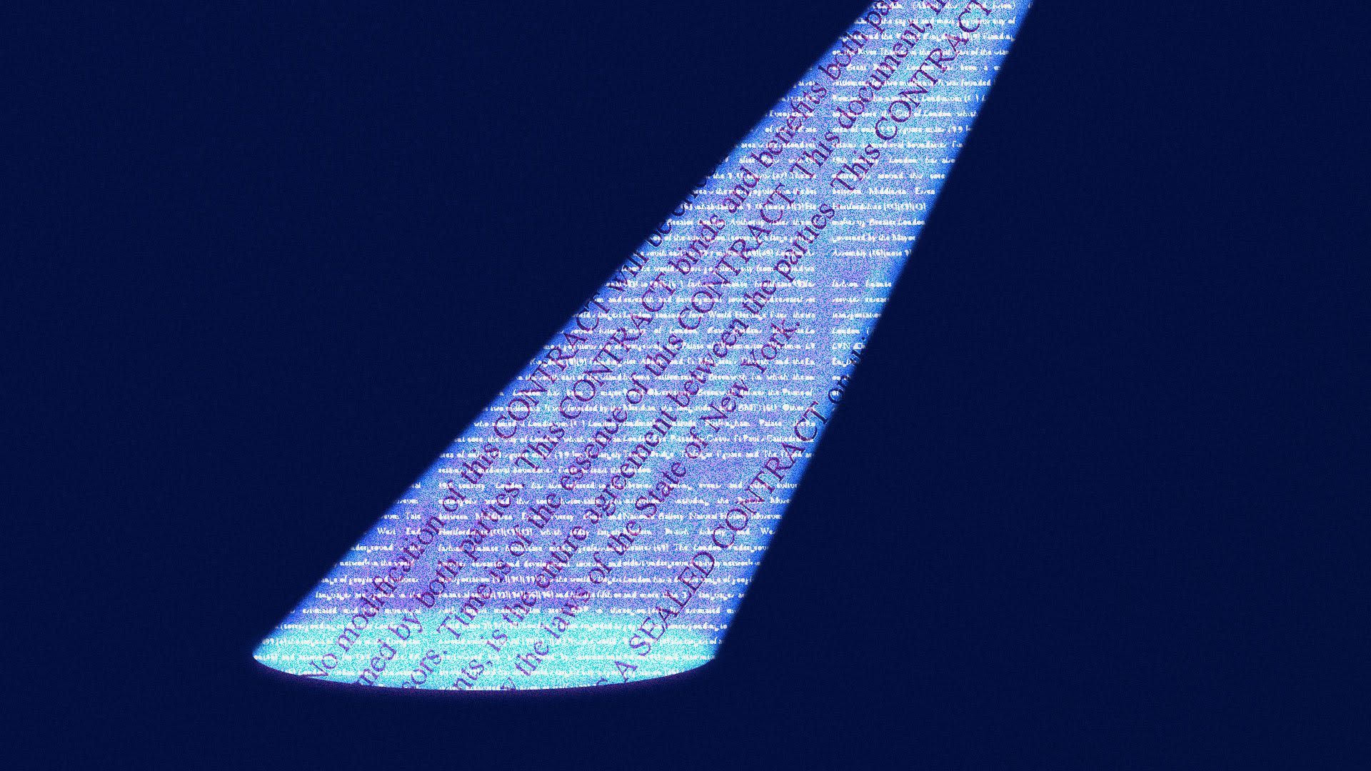 Illustration of a spotlight on big tech