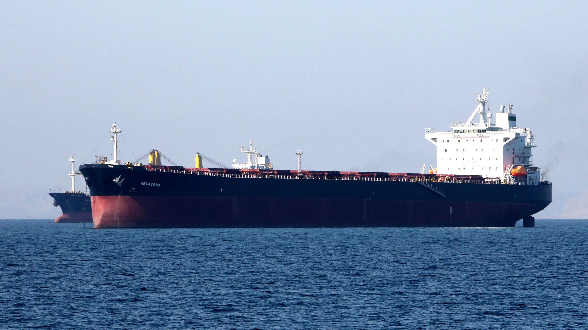 Photo of an oil tanker off the coast of Iran