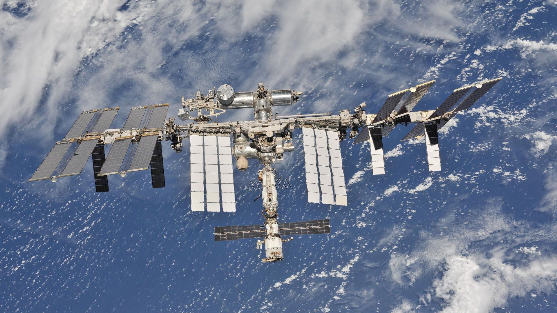 The International Space Station seen from space.