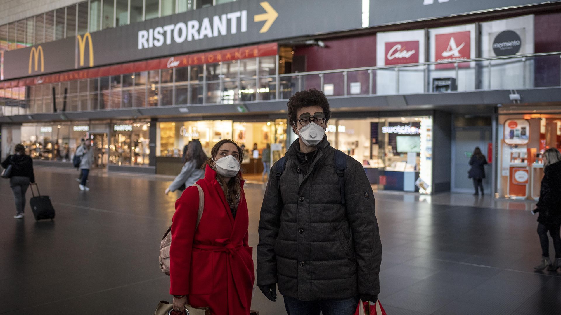 Italians with masks