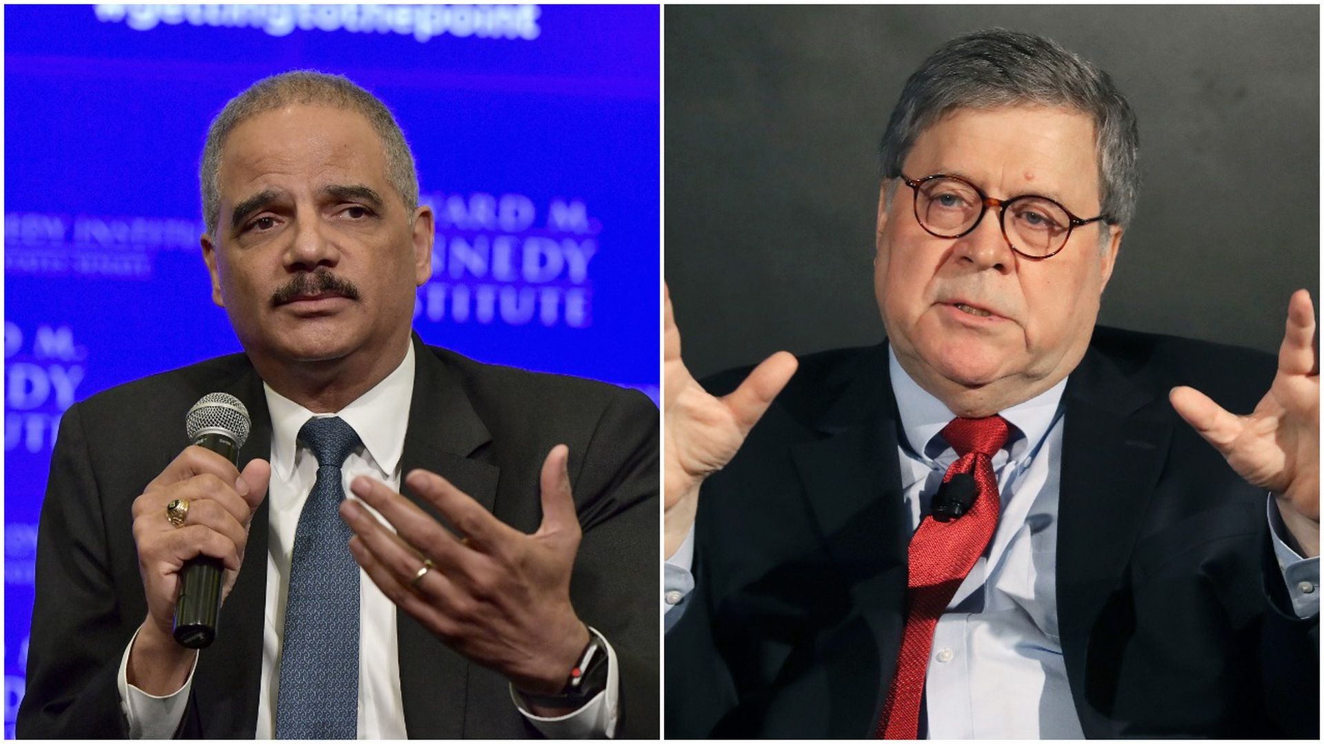 Eric Holder and Bill Barr