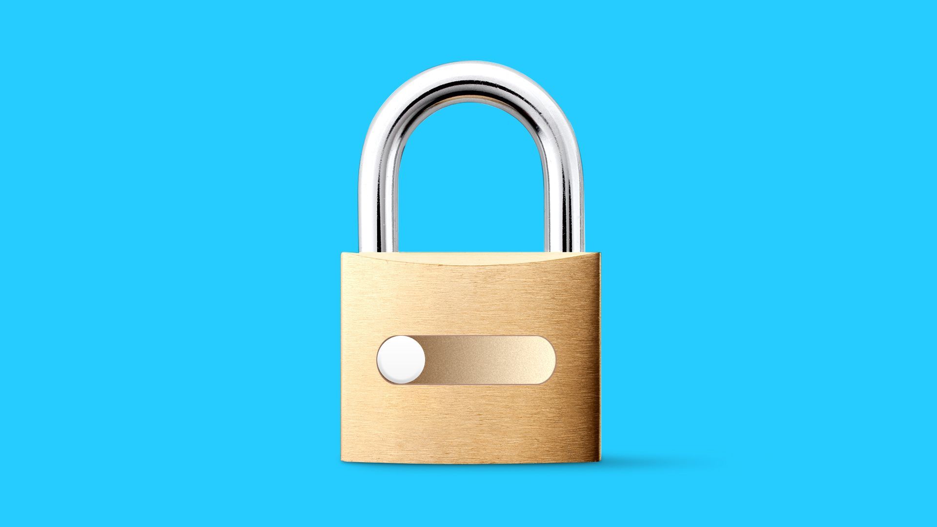 Illustration of a padlock with a slide to unlock touch button. 