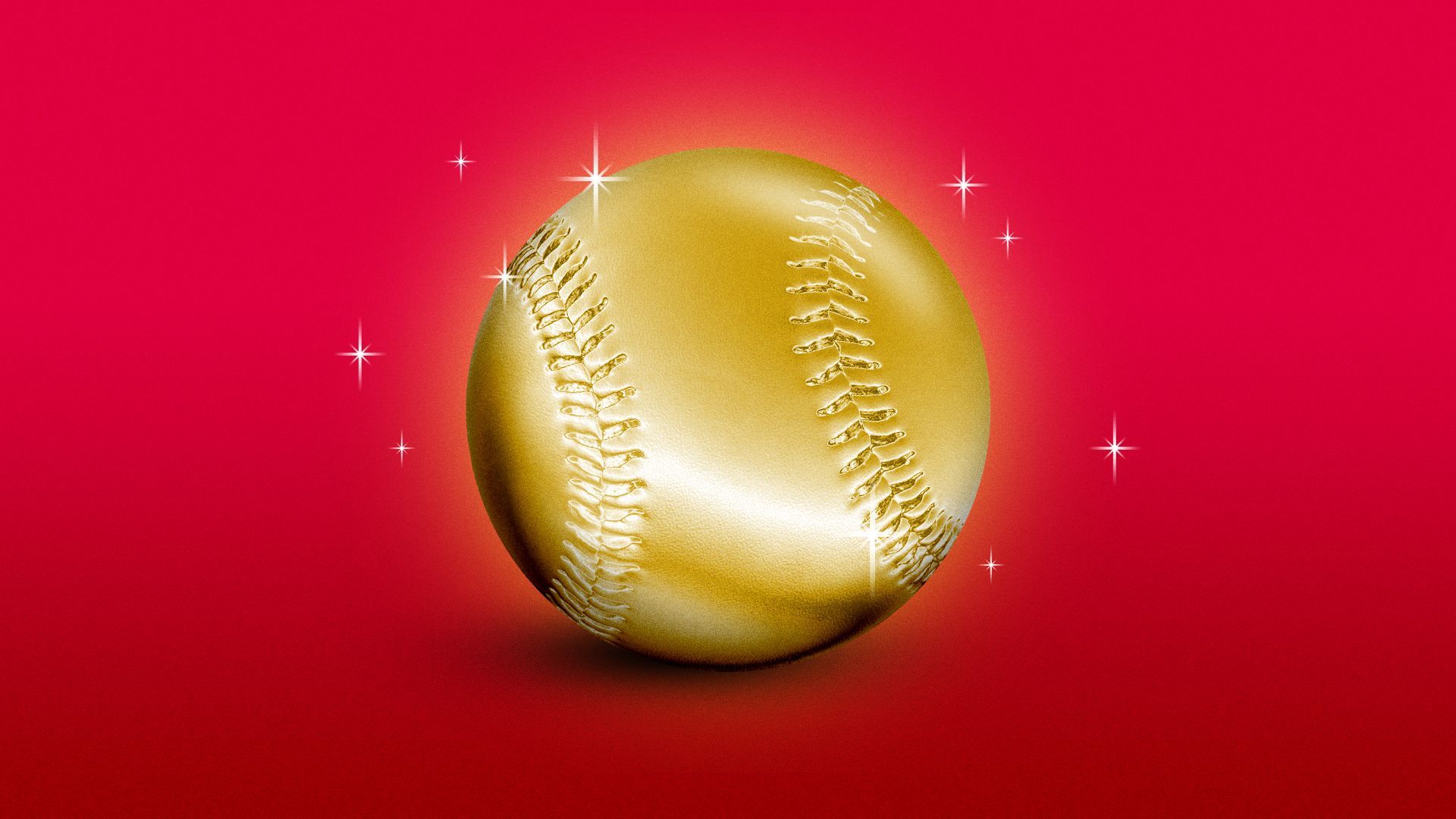 Illustration of a glowing golden baseball.