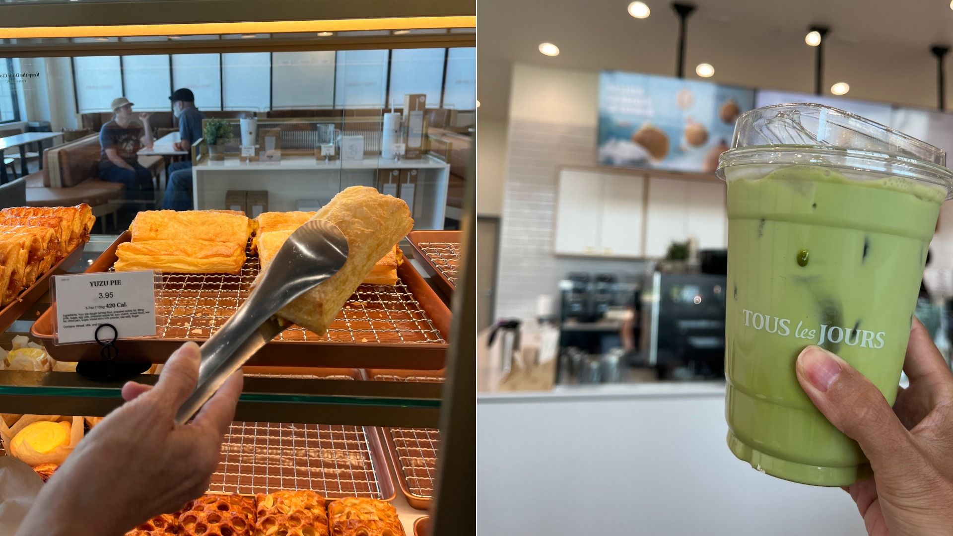 A Yuzu Pie and a matcha latte