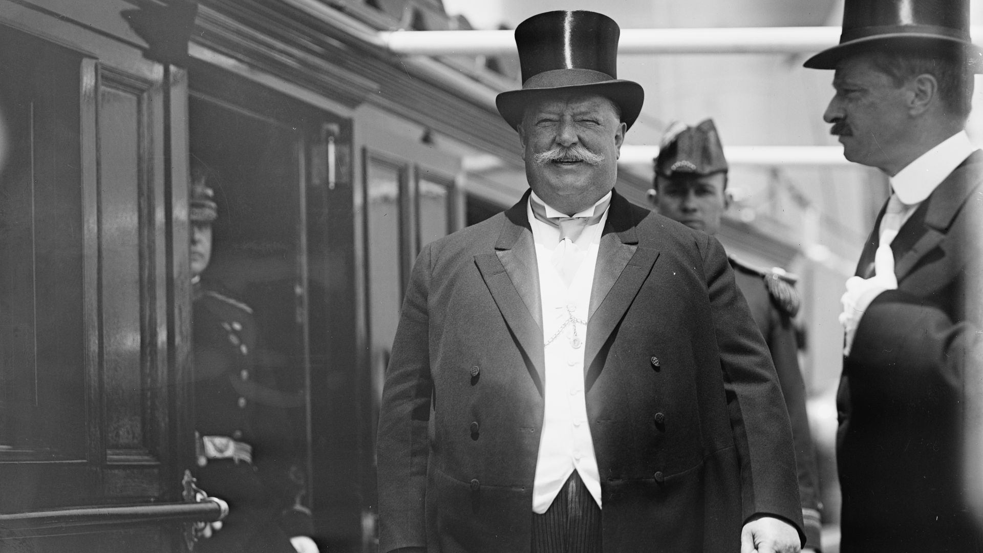 President William Howard Taft in a suit and tophat. 