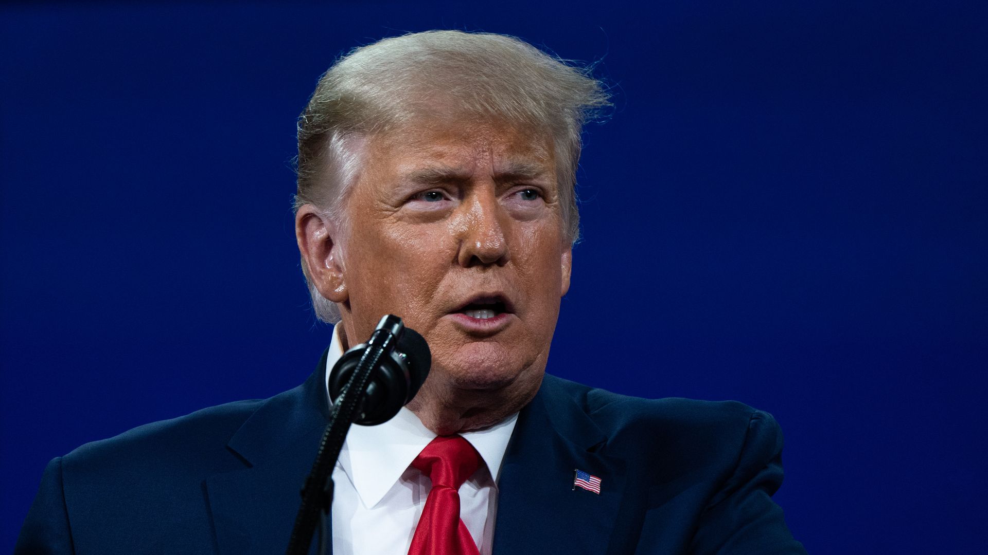 Former U.S. President Donald Trump speaks during the Conservative Political Action Conference (CPAC) in Orlando, Florida, U.S., on Sunday, Feb. 28