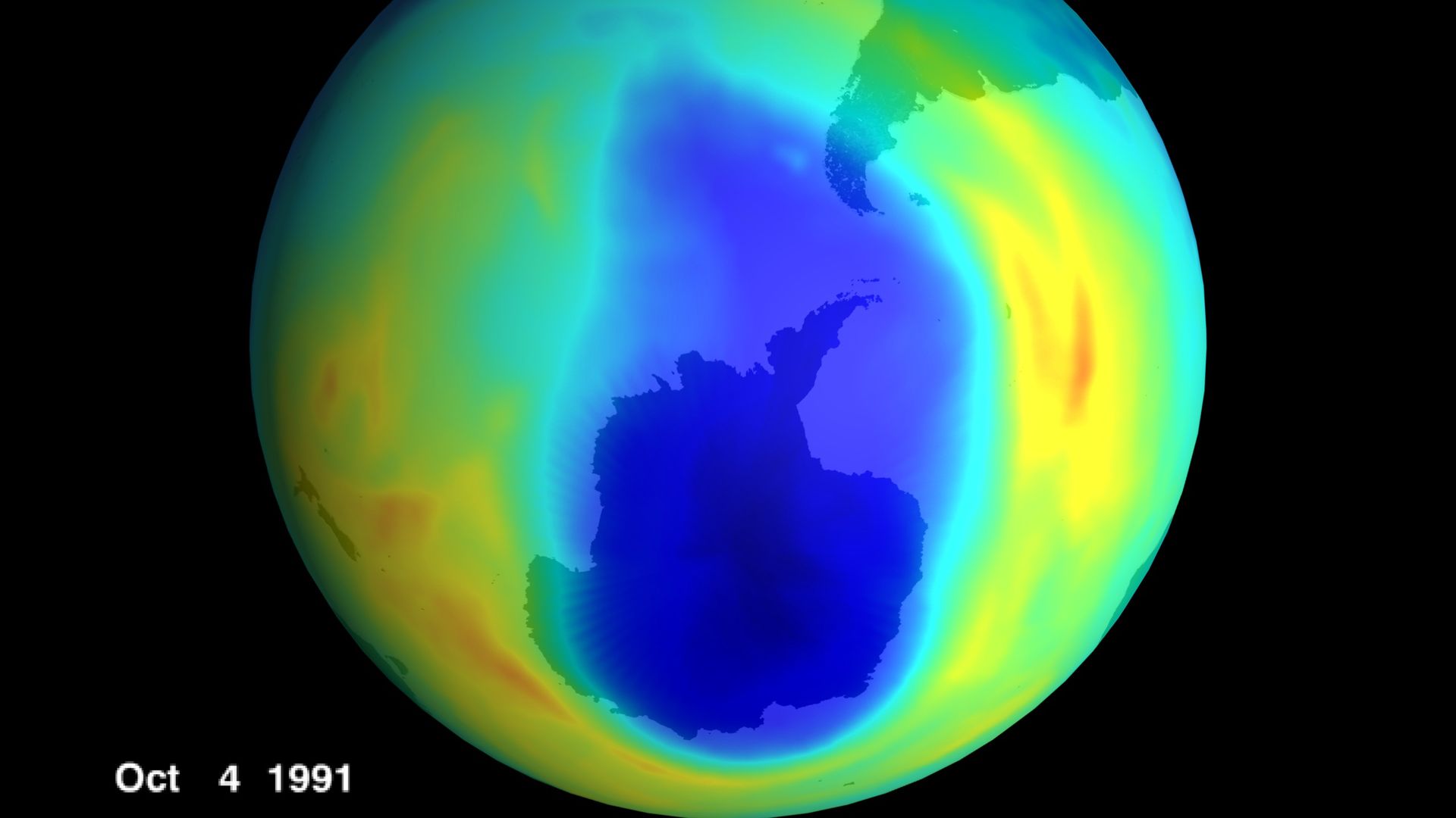 Photo of Antarctic ozone hole