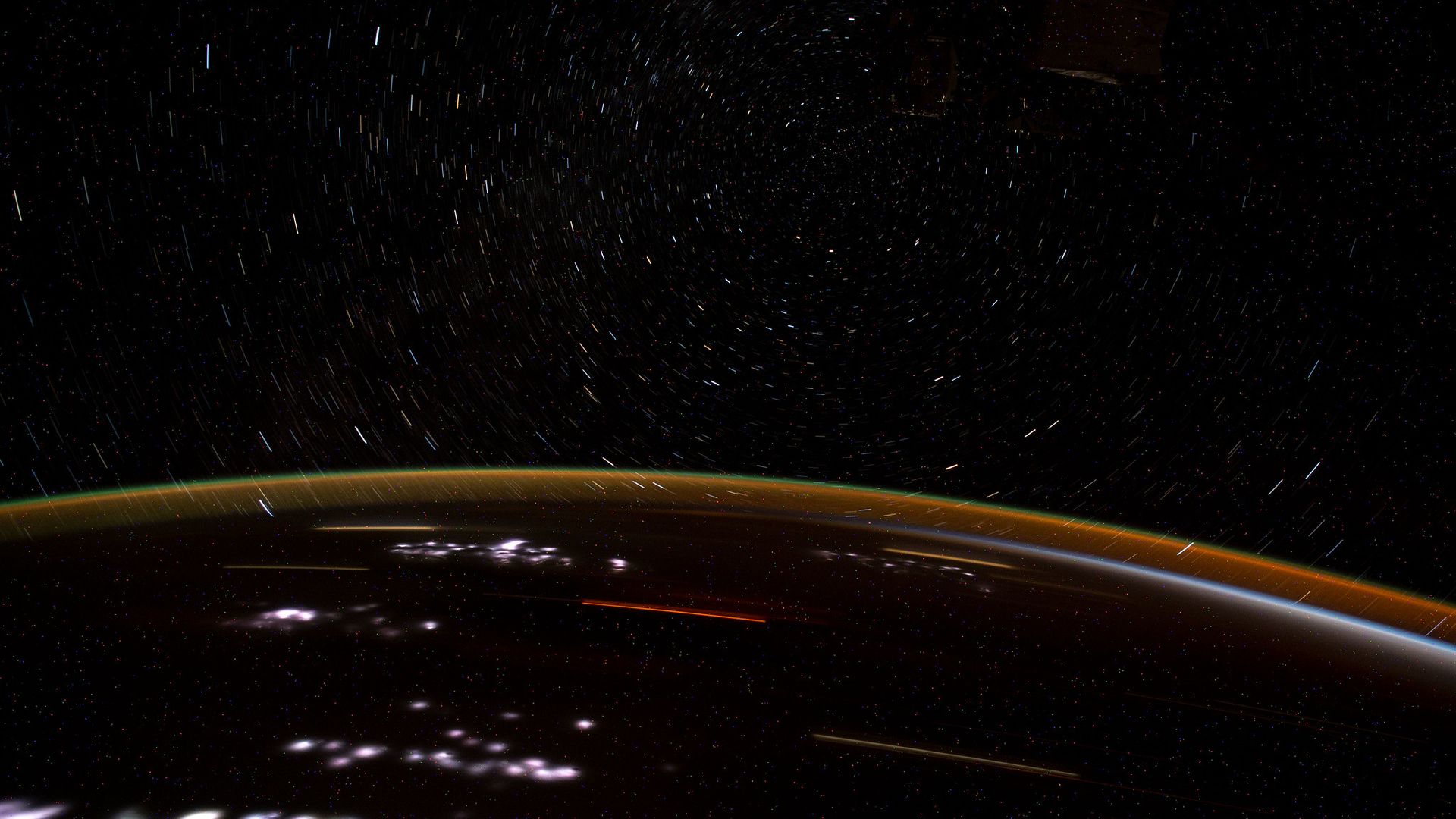 A view of the Earth from space by night