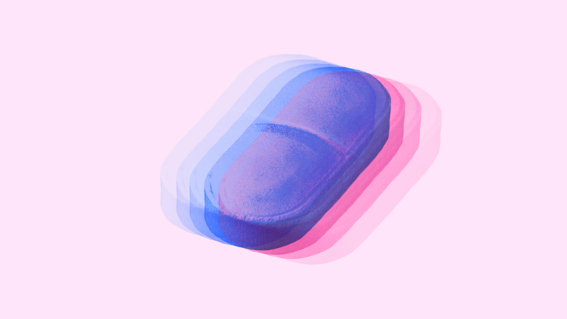 A blurred illustration of a pill.