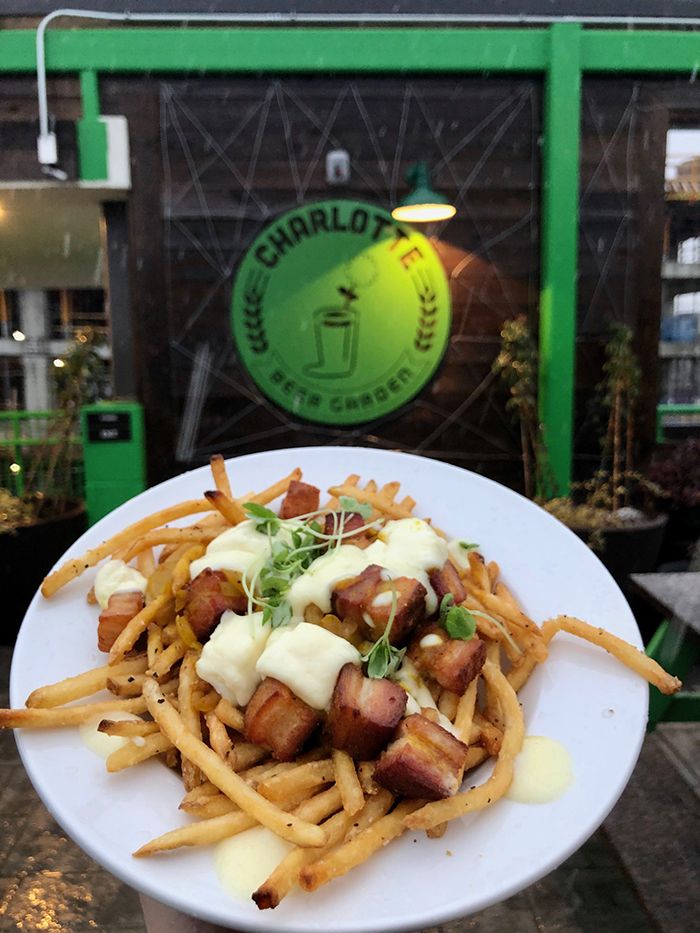 poutine fries at charlotte beer garden