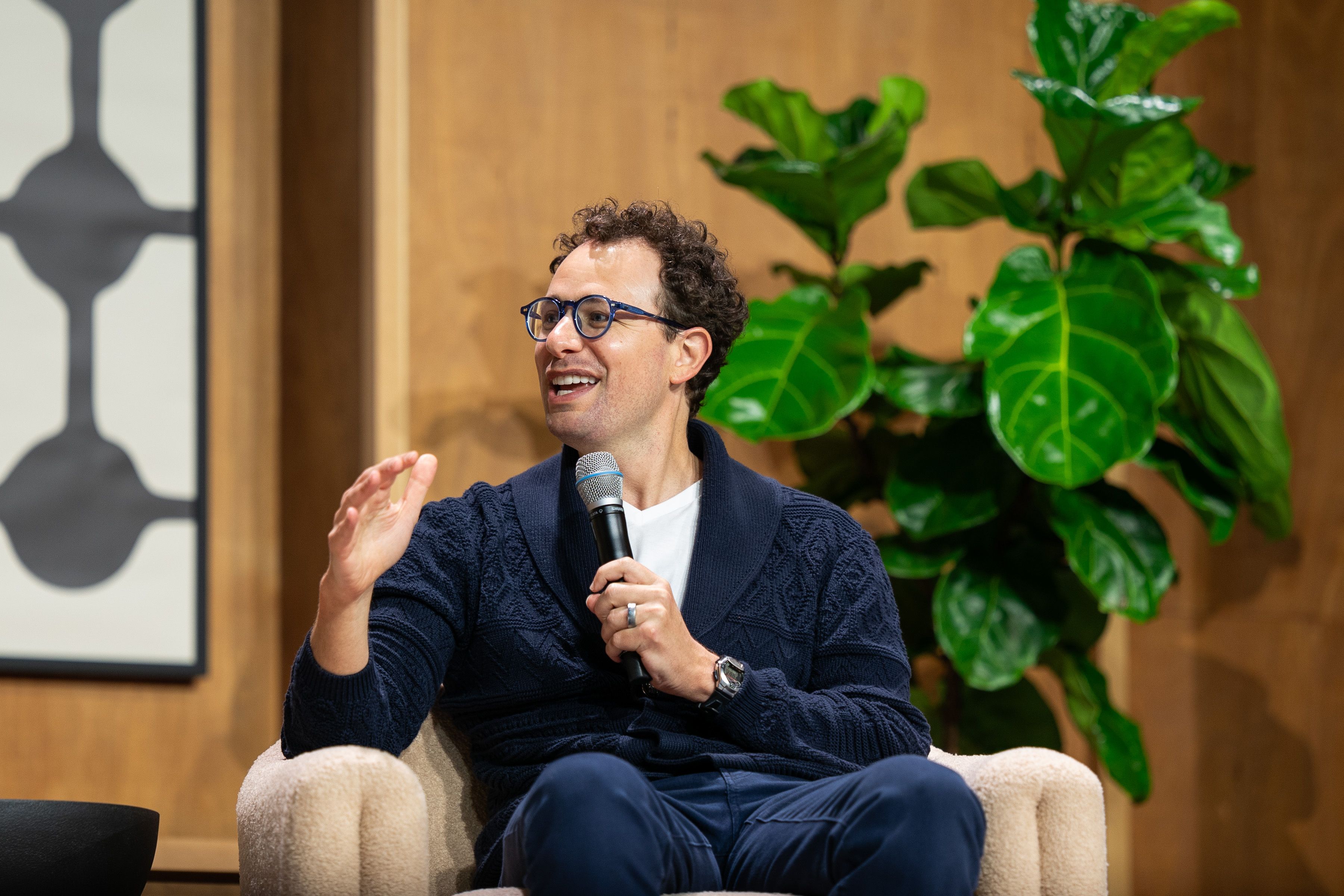 Anthropic CEO Dario Amodei at the Code with Claude developer conference in San Francisco last month.