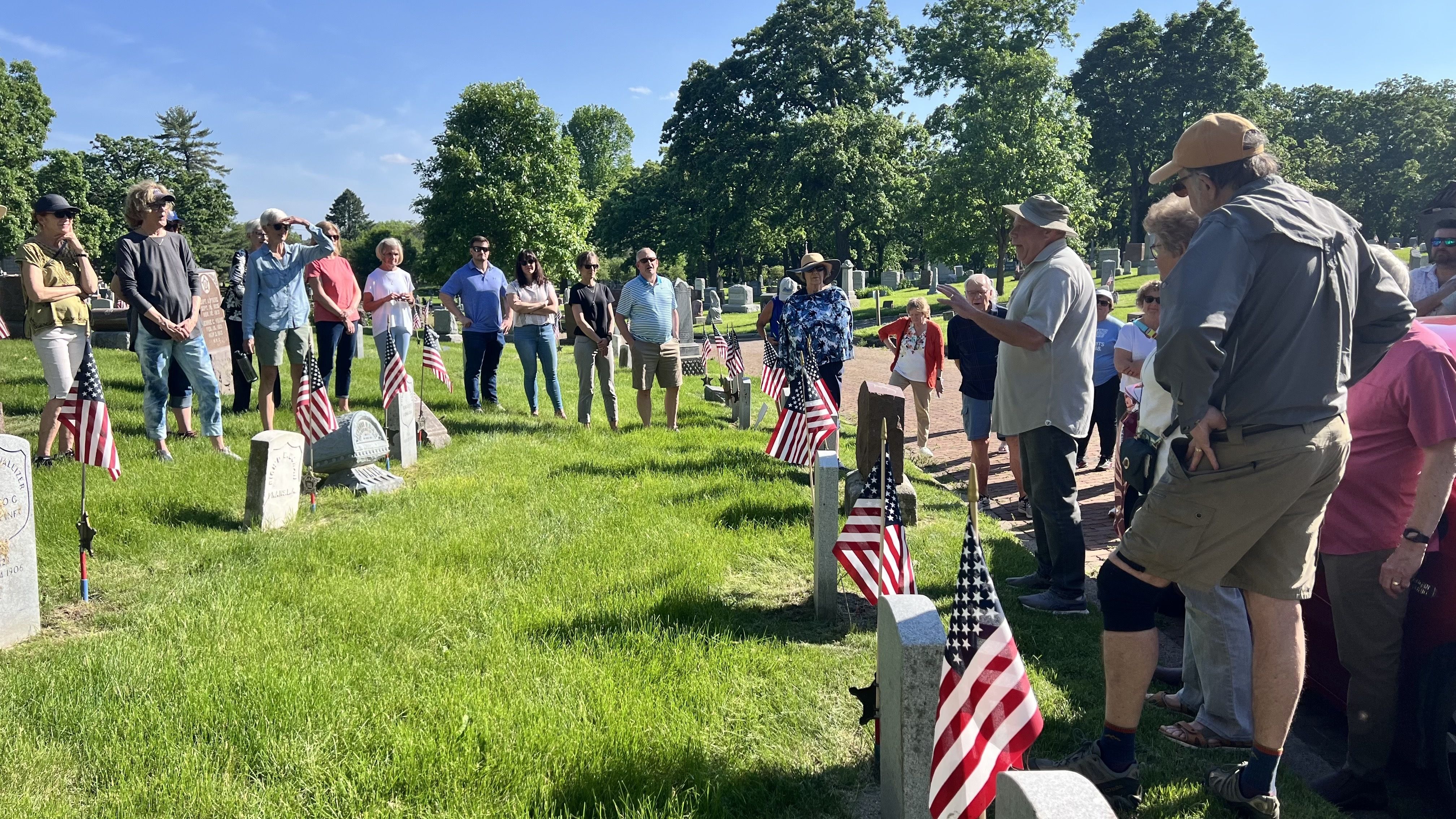 A photo of Woodland Cemetery.