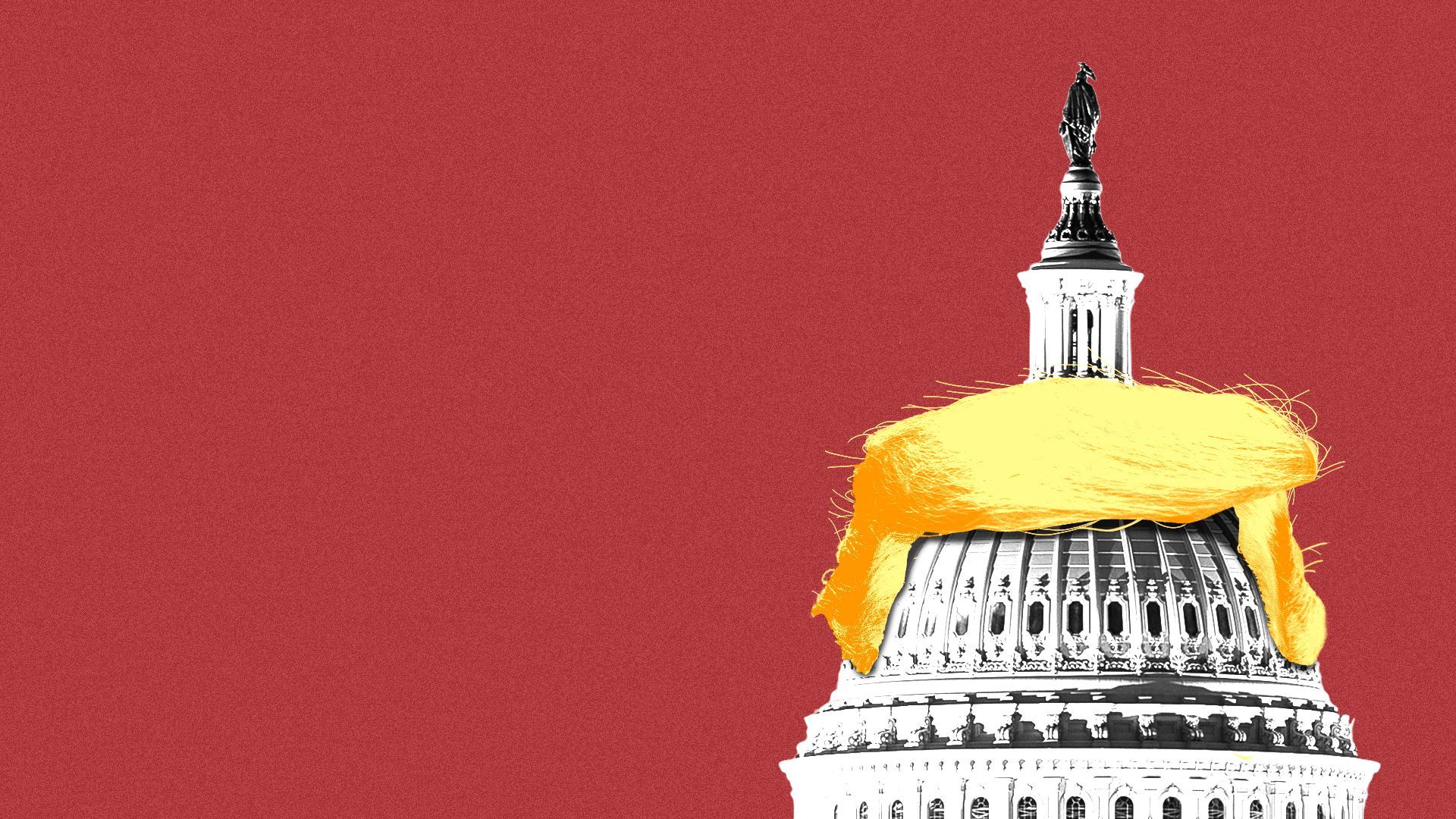 Trump hair on the US Capitol
