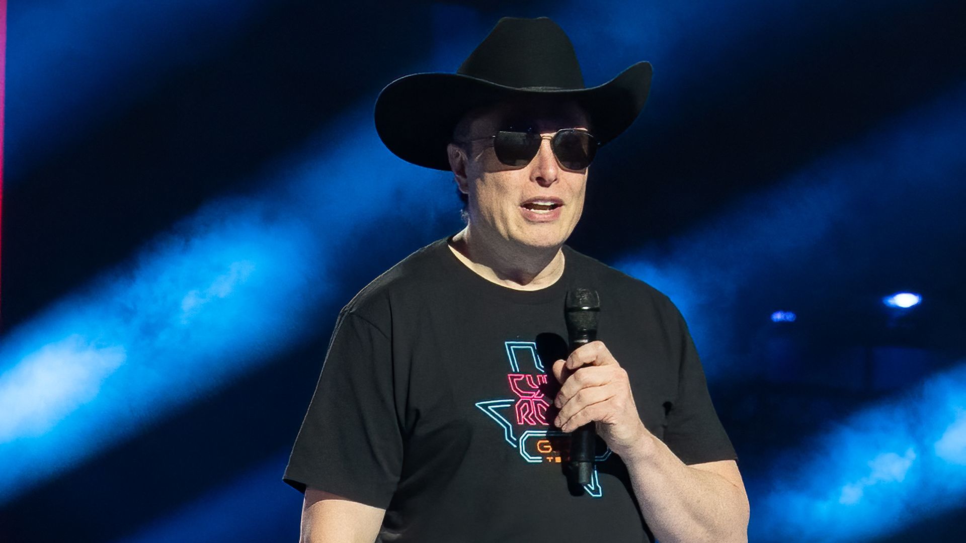 Elon Musk speaking in Texas on April 7.