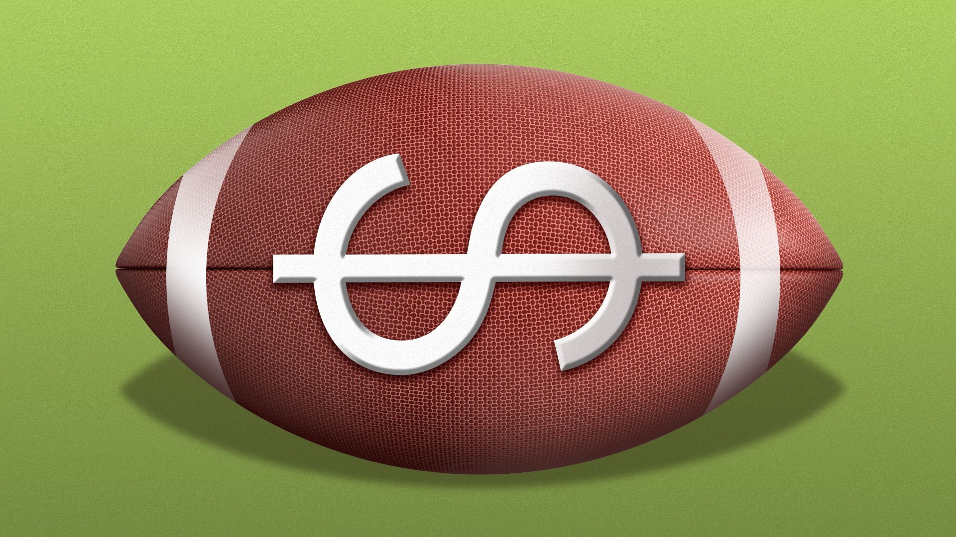 Illustration of a football with a dollar sign for laces