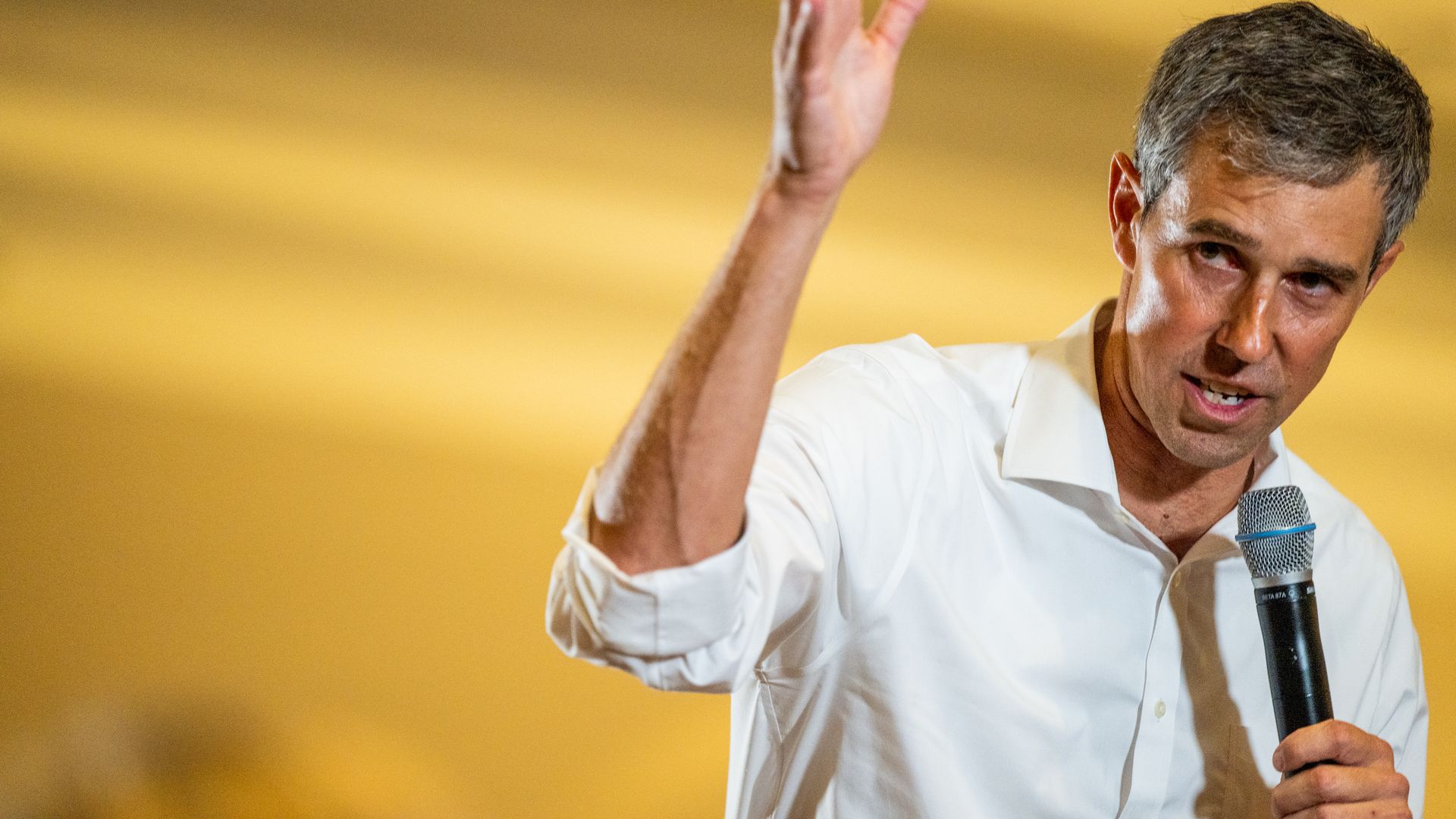 Texas Democratic gubernatorial candidate Beto O'Rourke speaks to supporters during a campaign rally on August 24, 2022 in Humble, Texas.