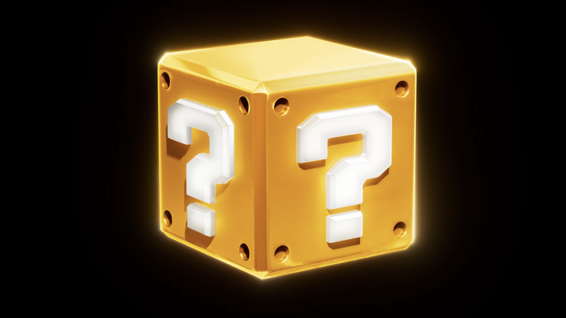 Illustration of yellow block with white question marks on it
