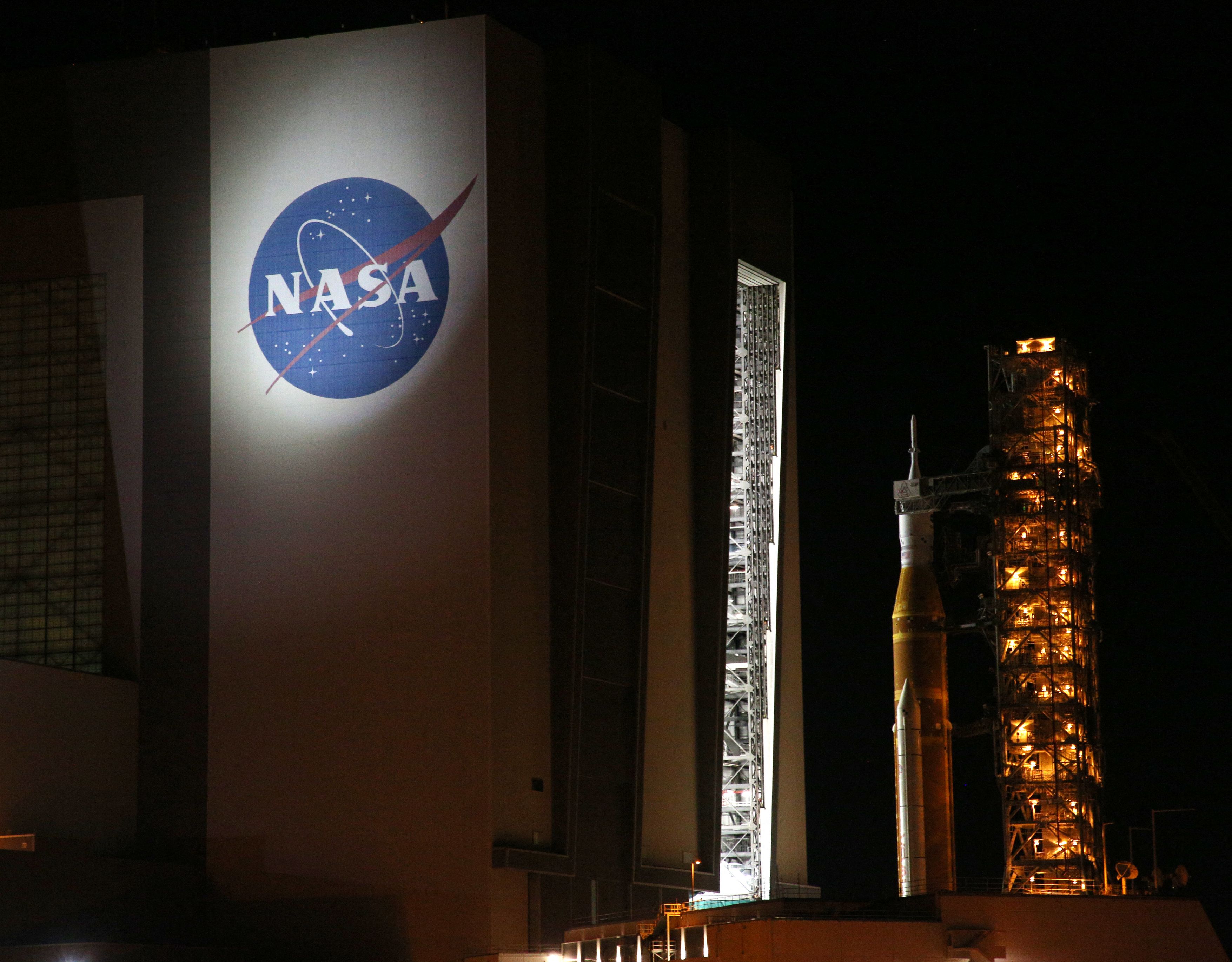 The Artemis II rocket and spacecraft return to NASA's Vehicle Assembly Building on Wednesday.