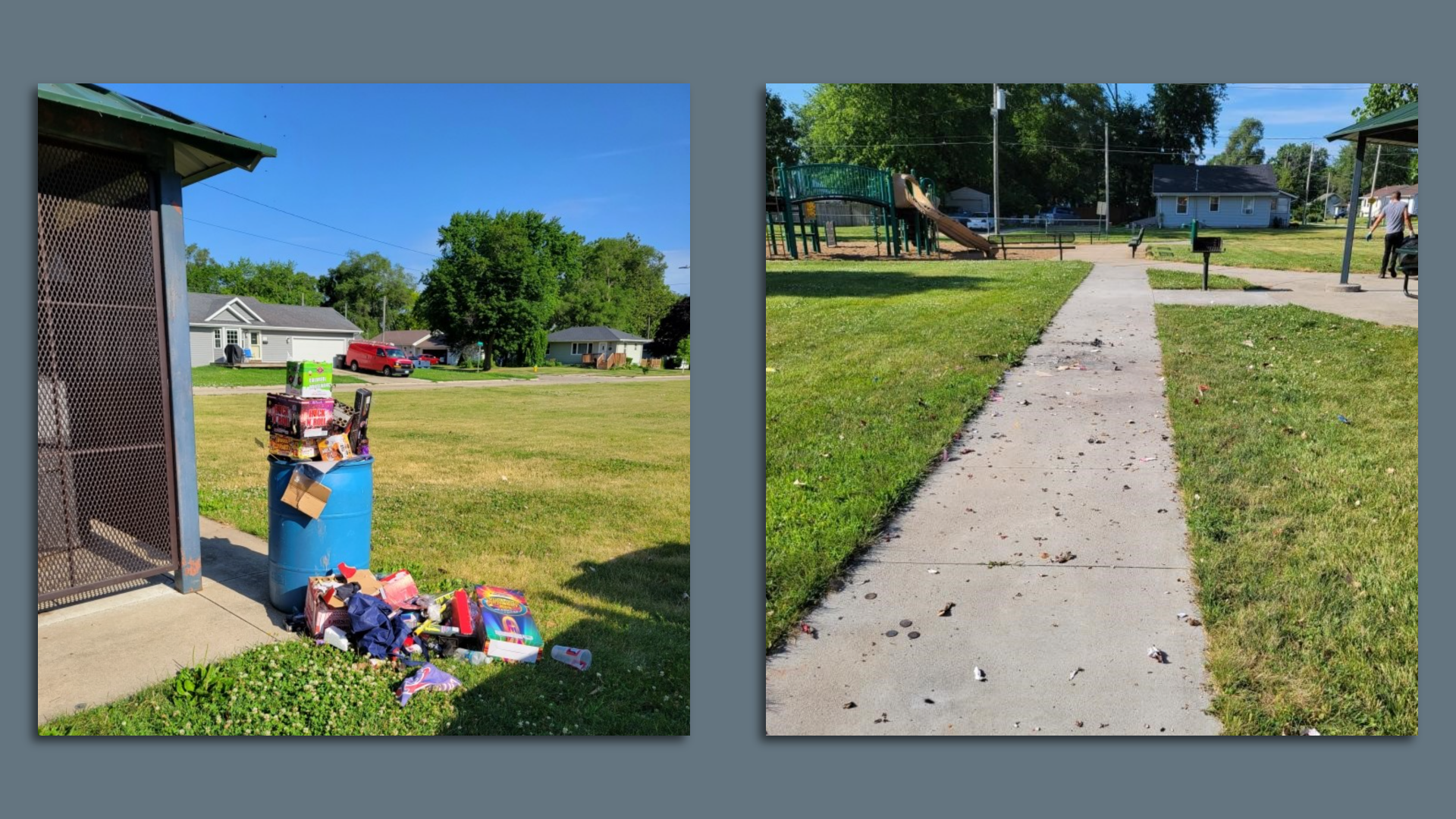 A photo of park litter.